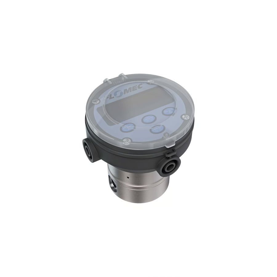 1/4" Oval Gear Stainless Steel NPT Flow Meter, RT14 Transmitter with Built-In Digital Display