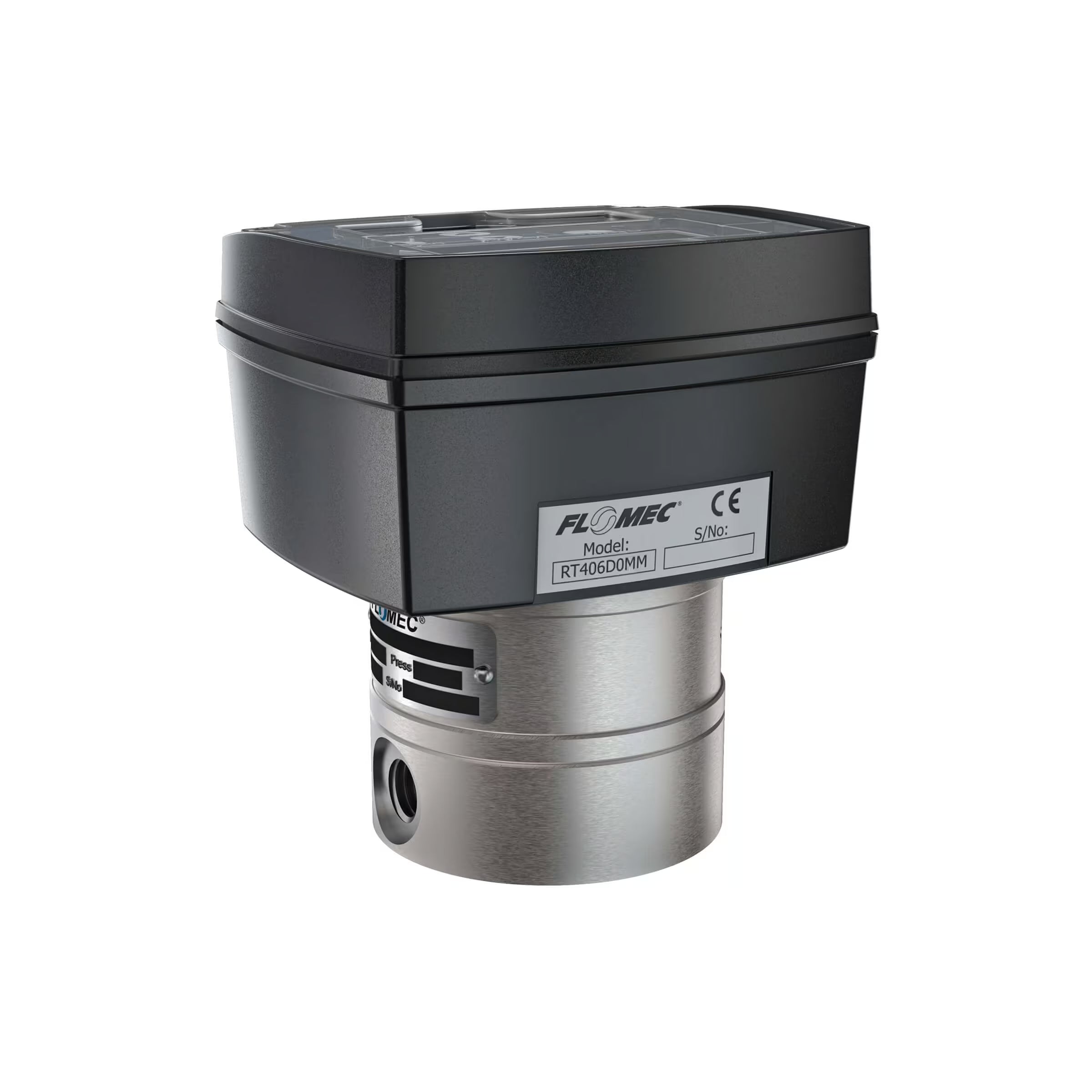1/4" Oval Gear Stainless Steel NPT Flow Meter, RT40 Transmitter with Built-In Digital Display