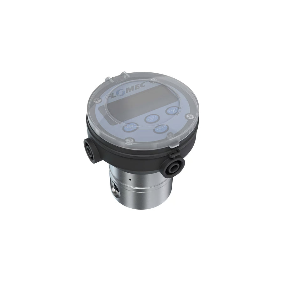 3/8" Oval Gear Aluminum NPT Flow Meter, RT14 Transmitter with Built-In Digital Display