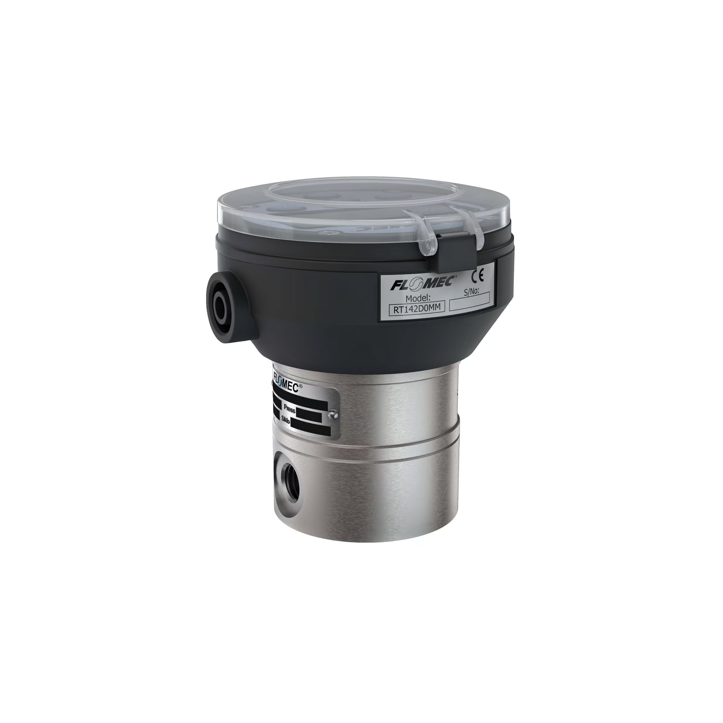 3/8" Oval Gear Stainless Steel NPT Flow Meter, RT14 Transmitter with Built-In Digital Display