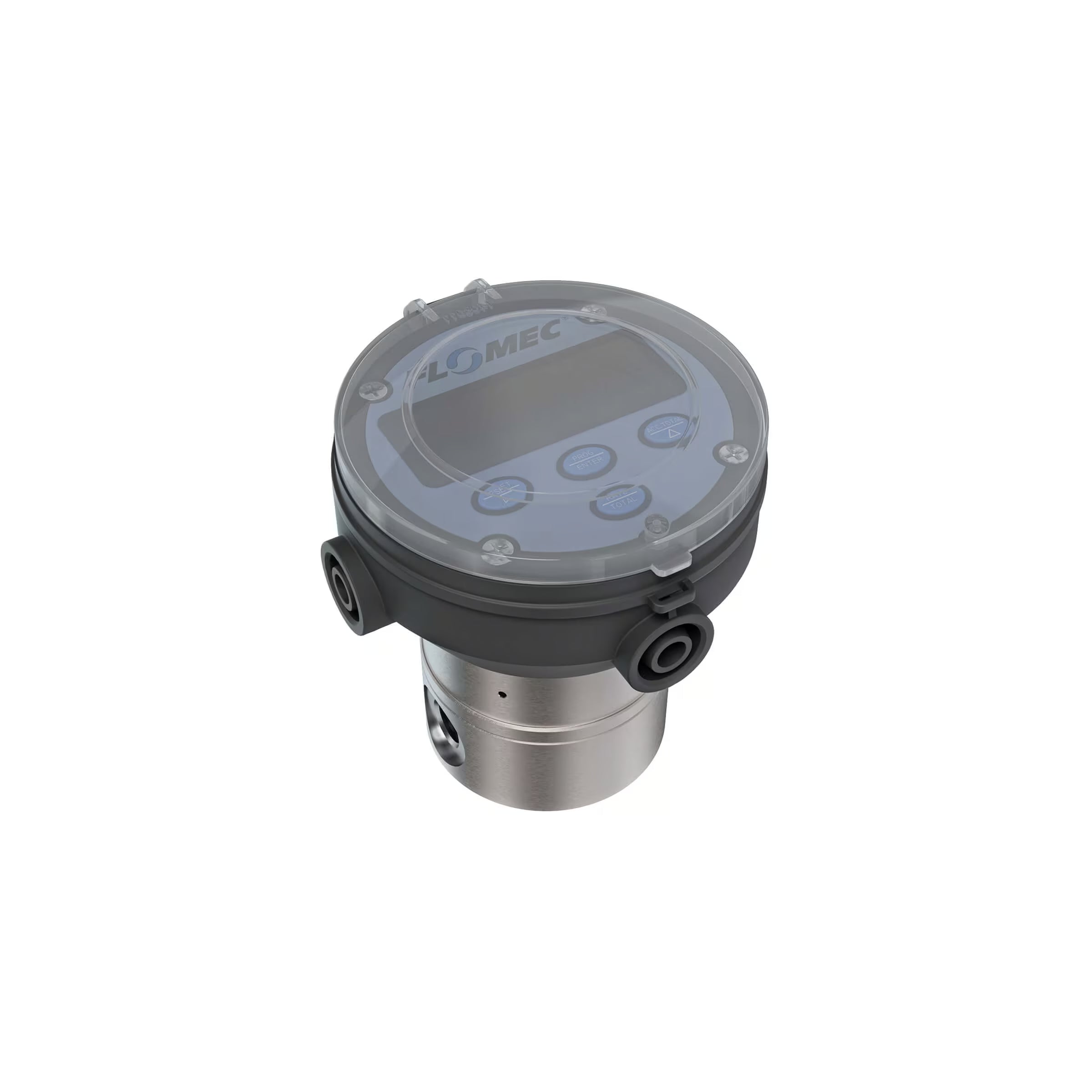 3/8" Oval Gear Stainless Steel NPT Flow Meter, RT14 Transmitter with Built-In Digital Display