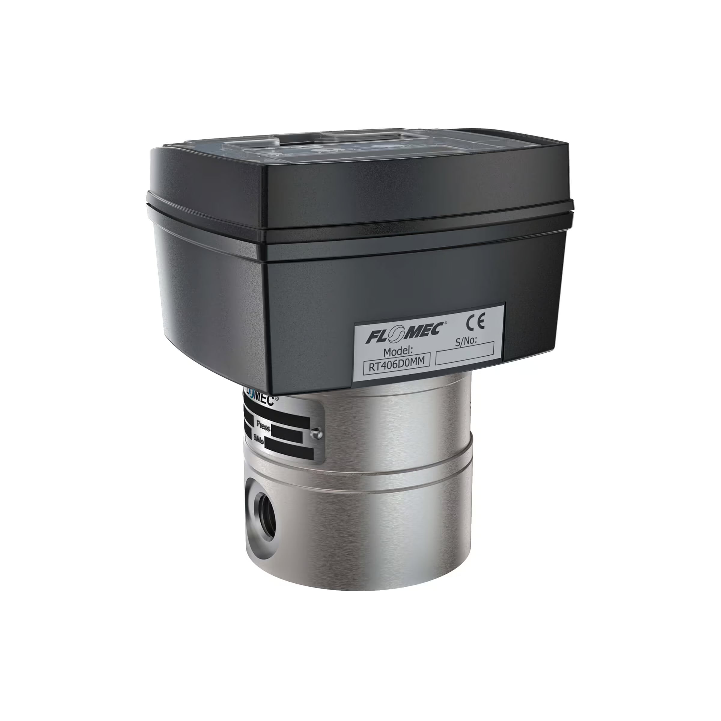 3/8" Oval Gear Stainless Steel NPT Flow Meter, RT40 Transmitter with Built-In Digital Display