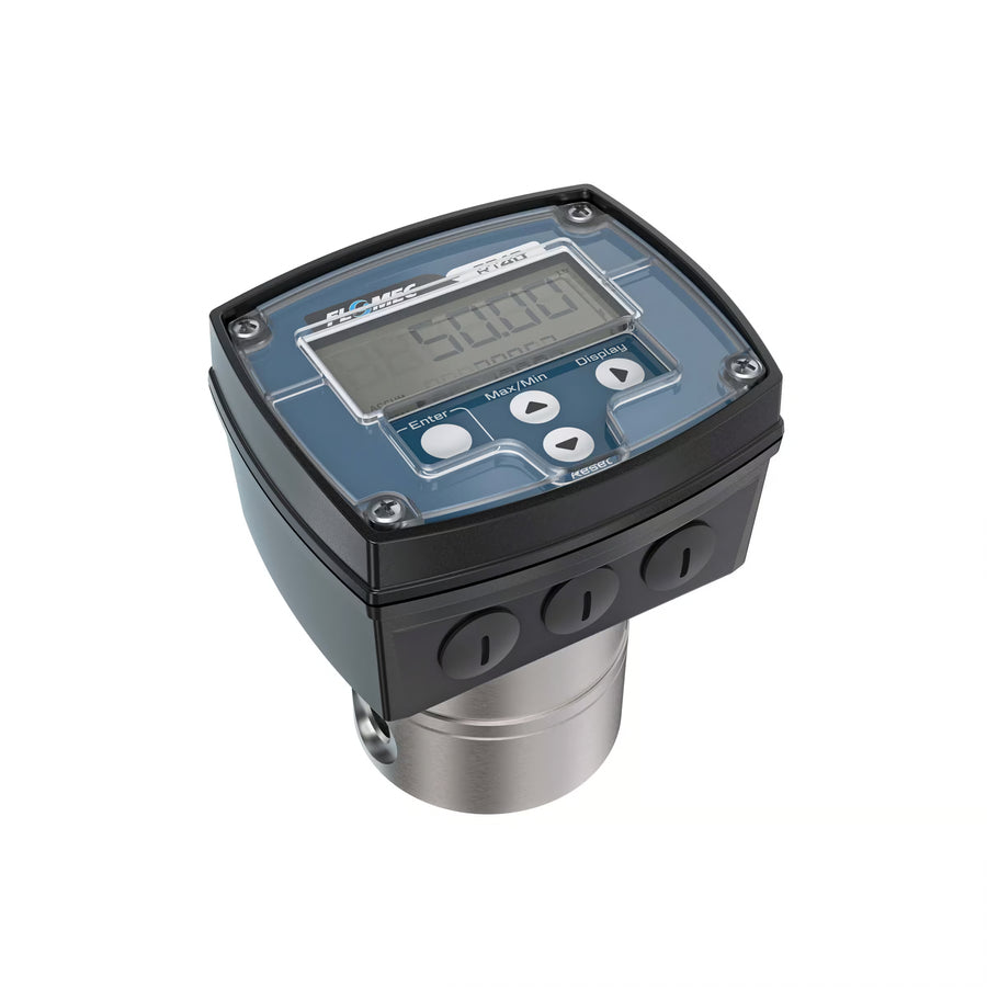 3/8" Oval Gear Stainless Steel NPT Flow Meter, RT40 Transmitter with Built-In Digital Display
