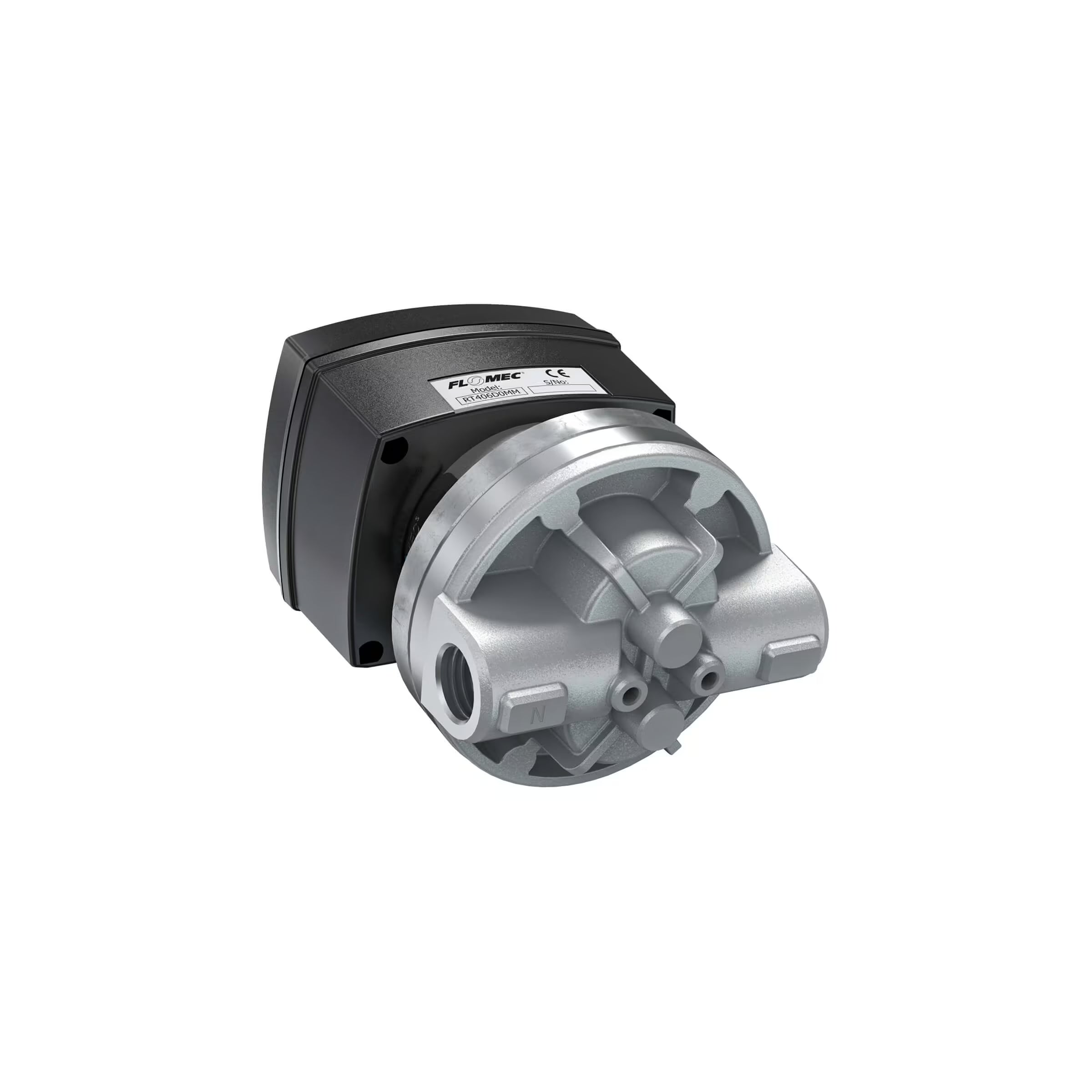 1/2" Oval Gear Aluminum NPT Flow Meter, RT40 Transmitter with Built-In Digital Display