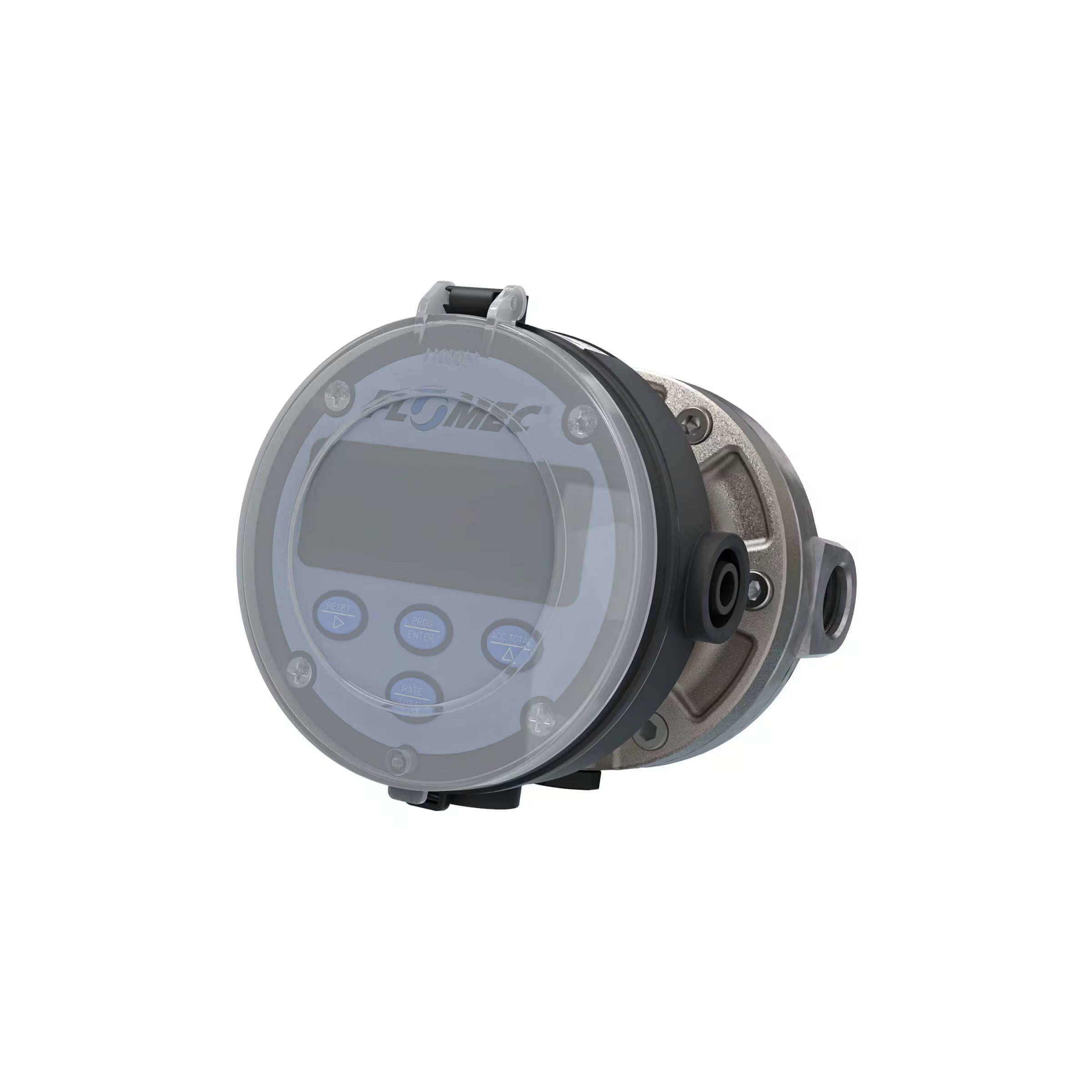 1/2" Oval Gear Stainless Steel NPT Flow Meter, RT14 Transmitter with Built-In Digital Display