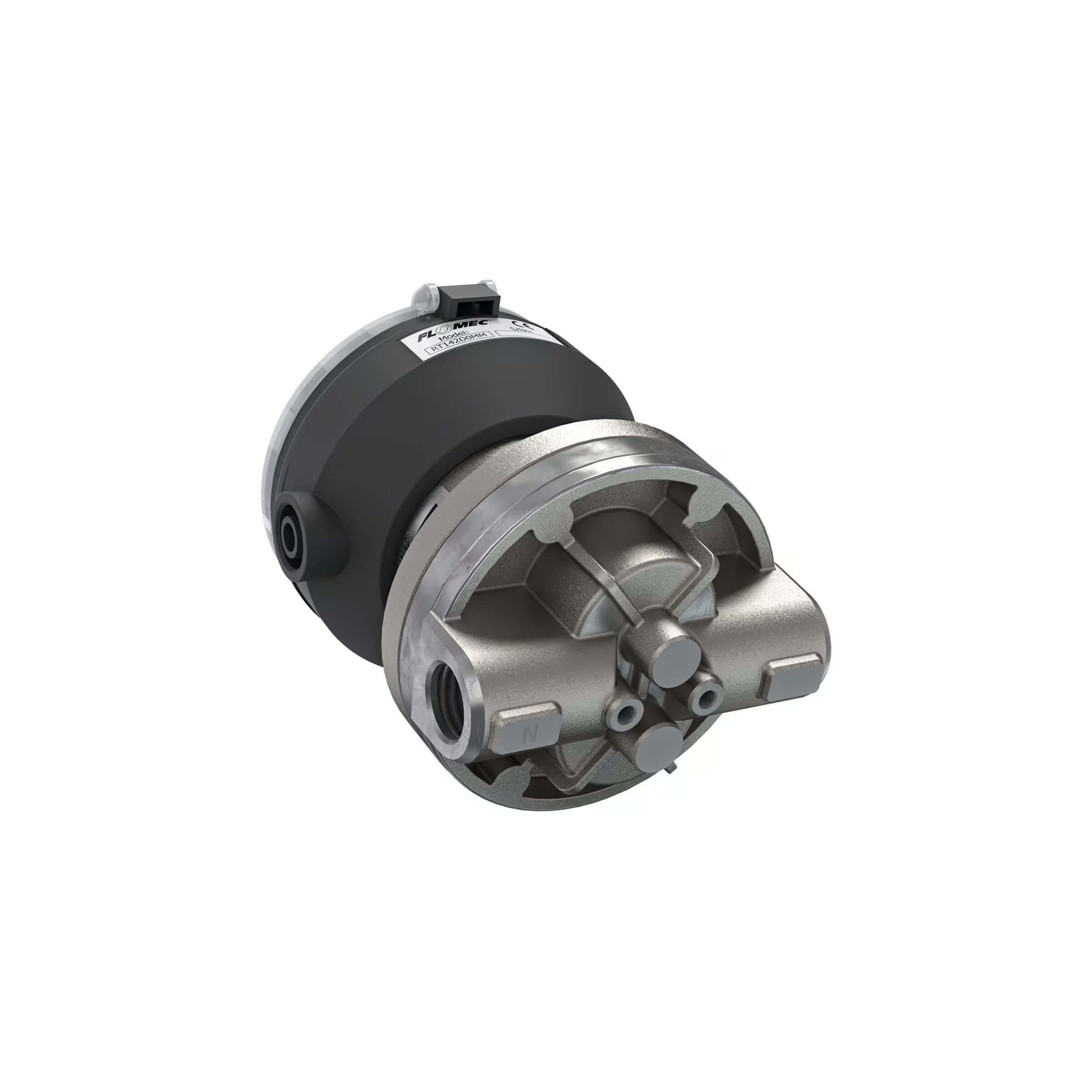 1/2" Oval Gear Stainless Steel NPT Flow Meter, RT14 Transmitter with Built-In Digital Display
