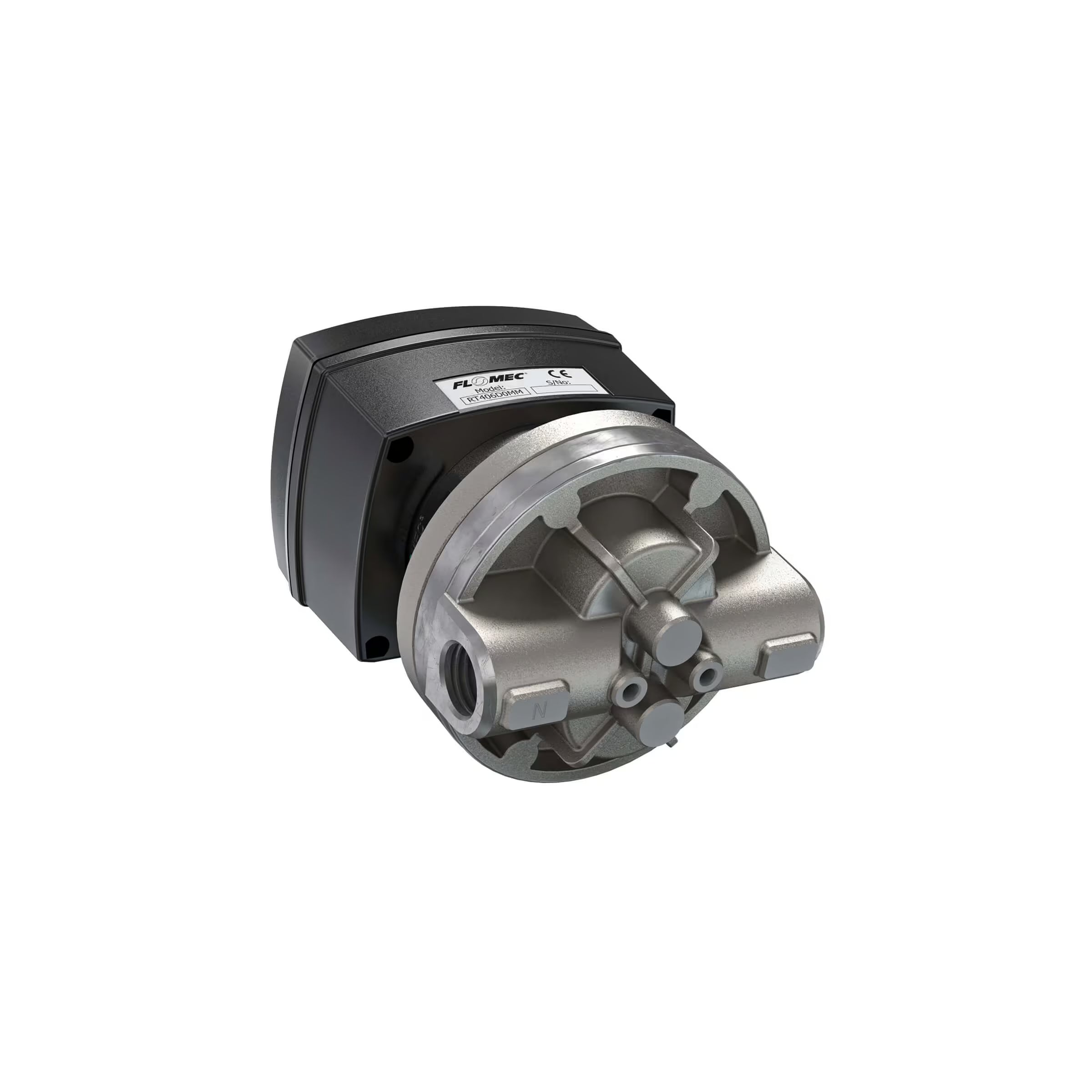 1/2" Oval Gear Stainless Steel NPT Flow Meter, RT40 Transmitter with Built-In Digital Display