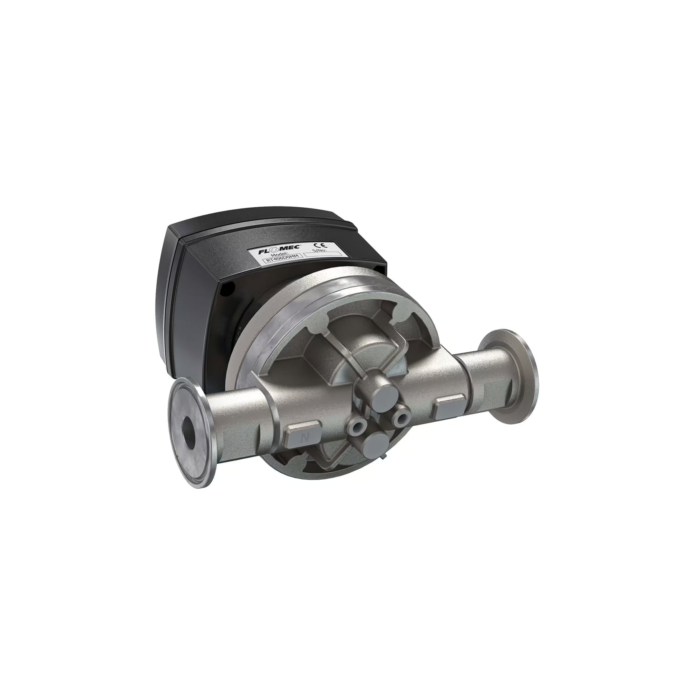 1/2" Oval Gear Stainless Steel Tri-Clamp Flow Meter, RT40 Transmitter with Built-In Digital Display