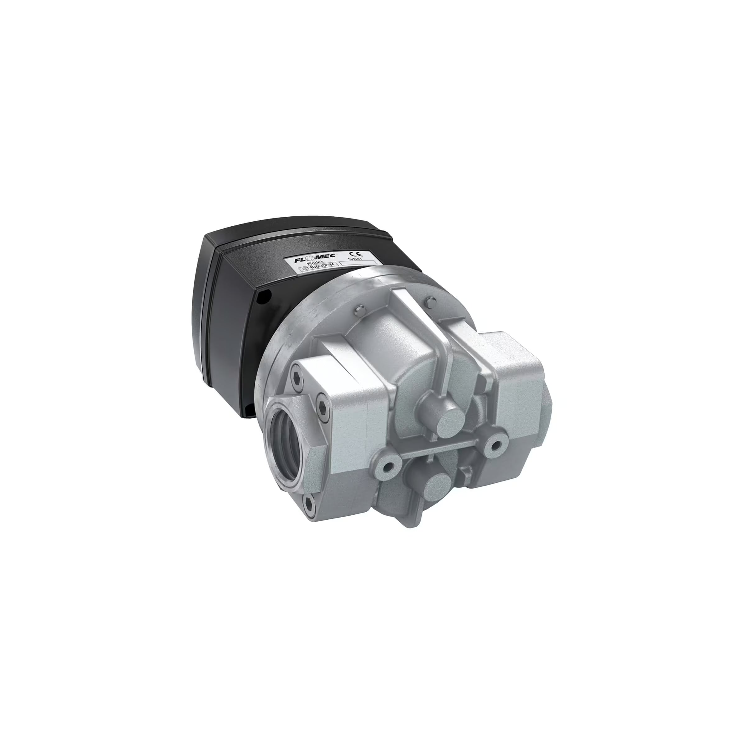 1" Oval Gear Aluminum NPT Flow Meter, RT40 Transmitter with Built-In Digital Display