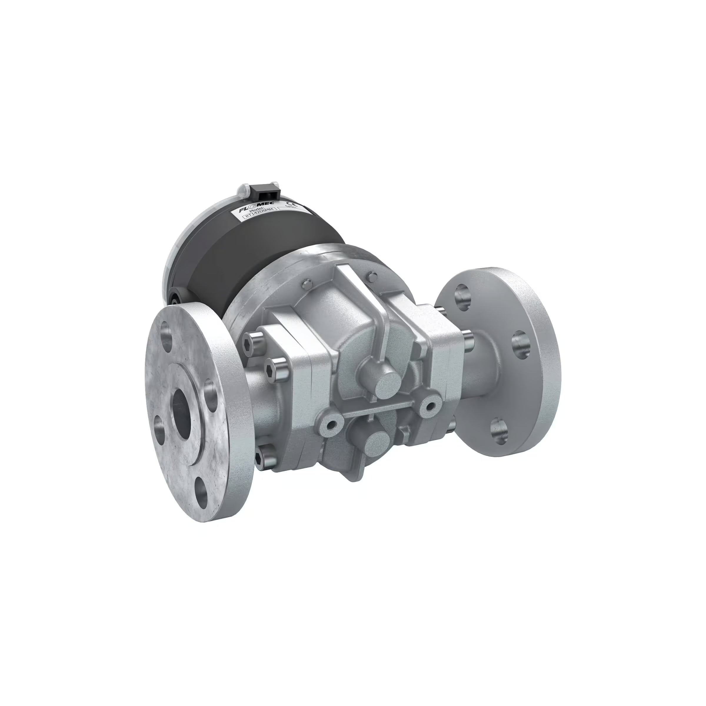 1" Oval Gear Aluminum #150 ANSI Flange Flow Meter, RT14 Transmitter with Built-In Digital Display