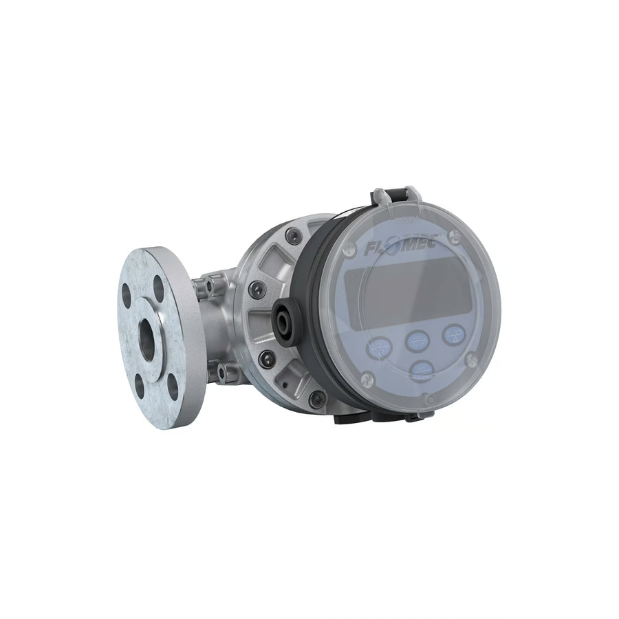 1" Oval Gear Aluminum #150 ANSI Flange Flow Meter, RT14 Transmitter with Built-In Digital Display