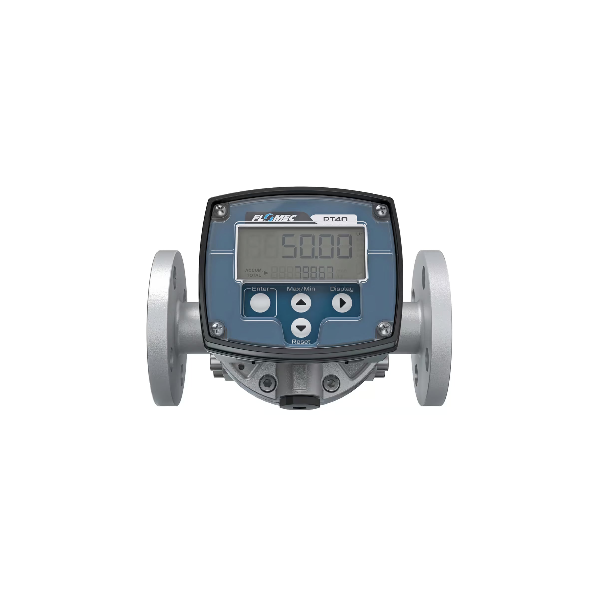 1" Oval Gear Aluminum #150 ANSI Flange Flow Meter, RT40 Transmitter with Built-In Digital Display
