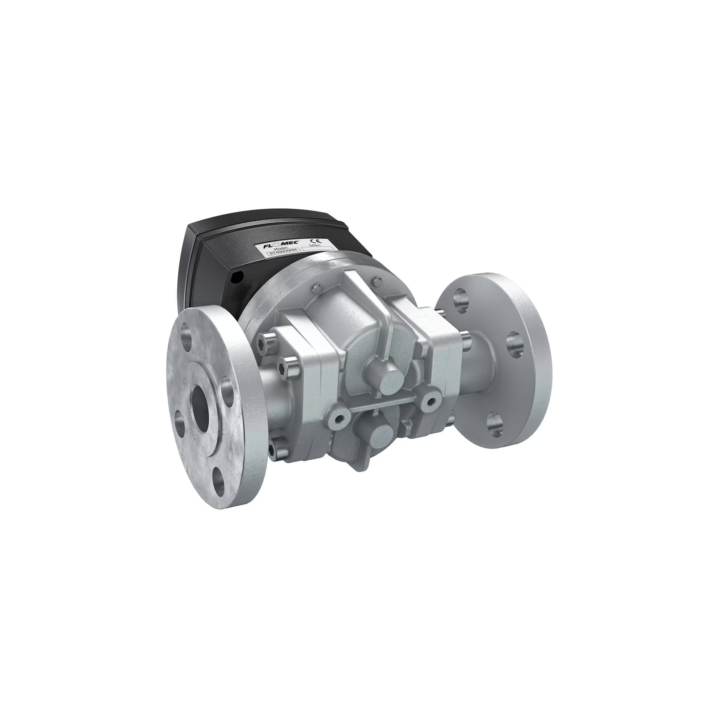 1" Oval Gear Aluminum #150 ANSI Flange Flow Meter, RT40 Transmitter with Built-In Digital Display