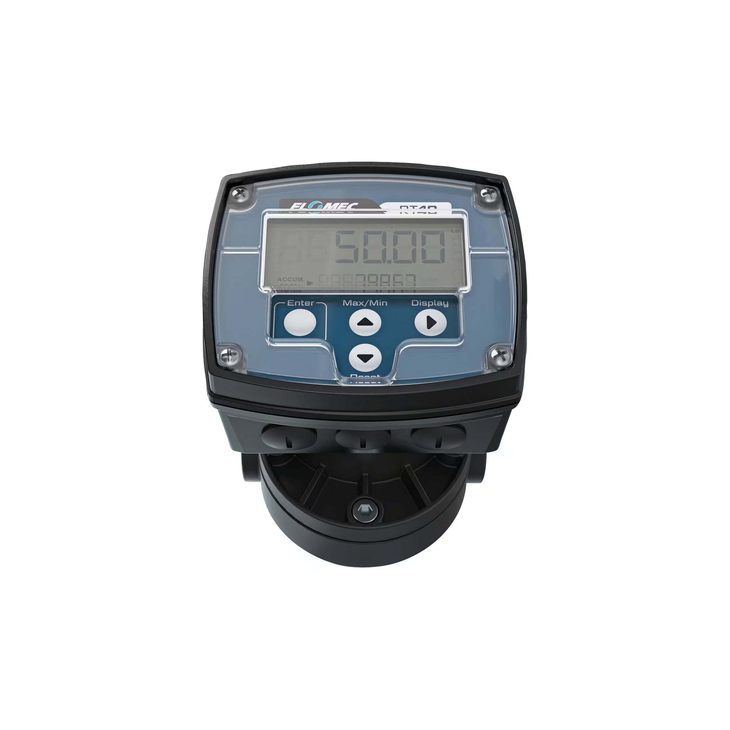 1" Oval Gear PPS NPT Flow Meter, RT40 Transmitter with Built-In Digital Display