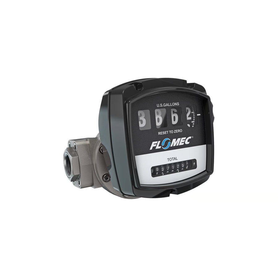 1" Oval Gear Stainless Steel Flow Meter NPT with Mechanical Display