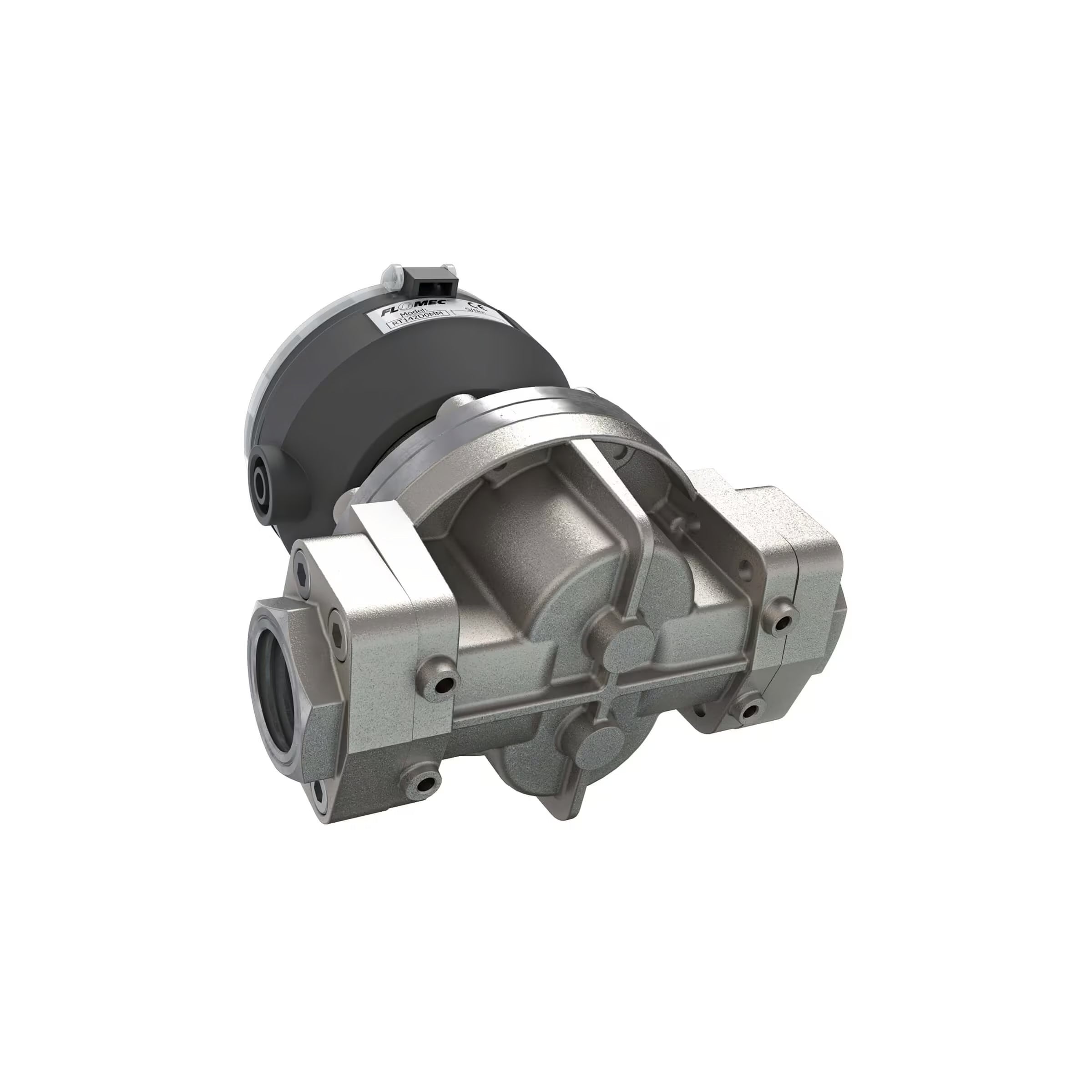 1" Oval Gear Stainless Steel NPT Flow Meter, RT14 Transmitter with Built-In Digital Display