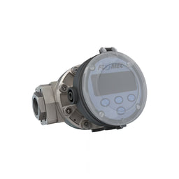 1" Oval Gear Stainless Steel NPT Flow Meter, RT14 Transmitter with Built-In Digital Display