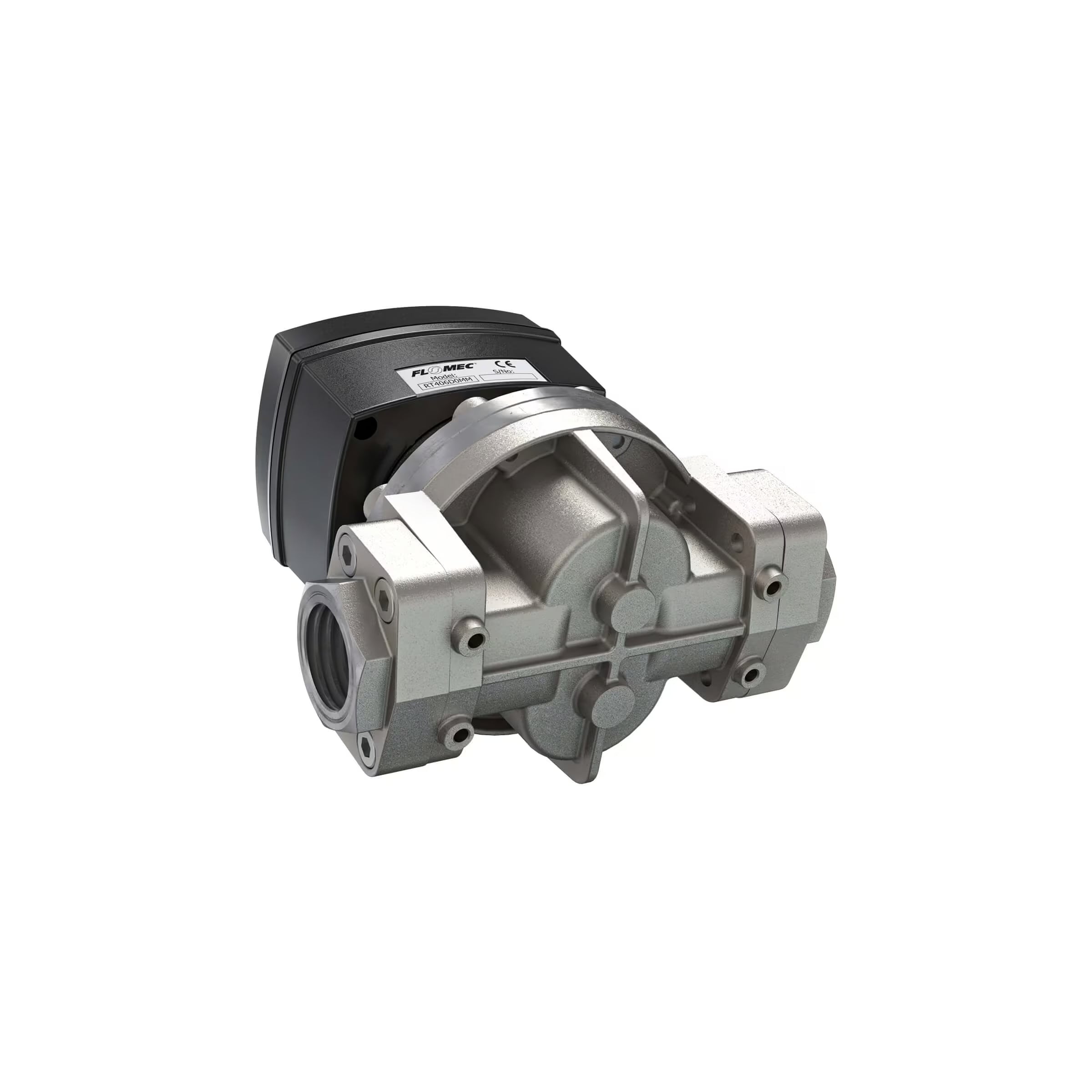 1" Oval Gear Stainless Steel NPT Flow Meter, RT40 Transmitter with Built-In Digital Display