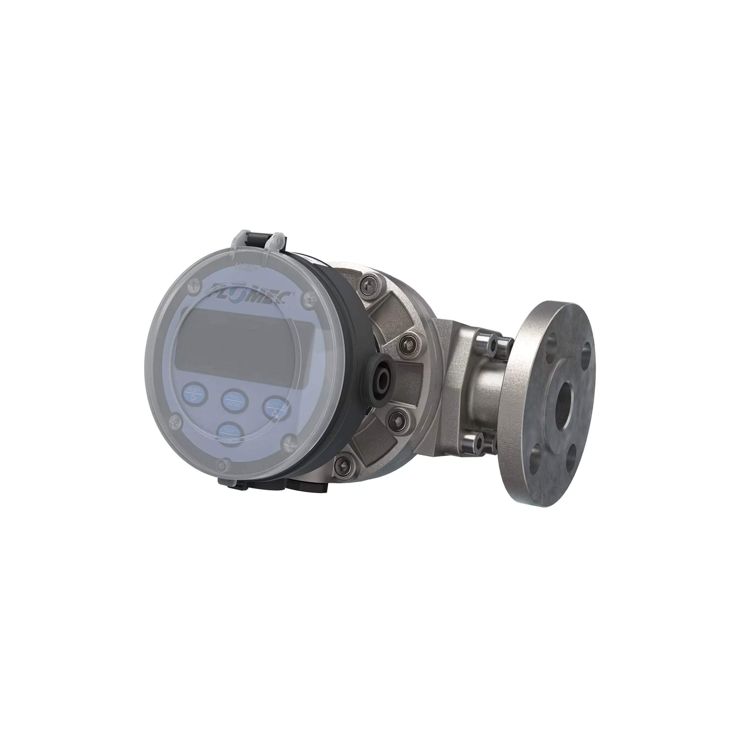1" Oval Gear Stainless Steel #150 ANSI Flange Flow Meter, RT14 Transmitter with Built-In Digital Display