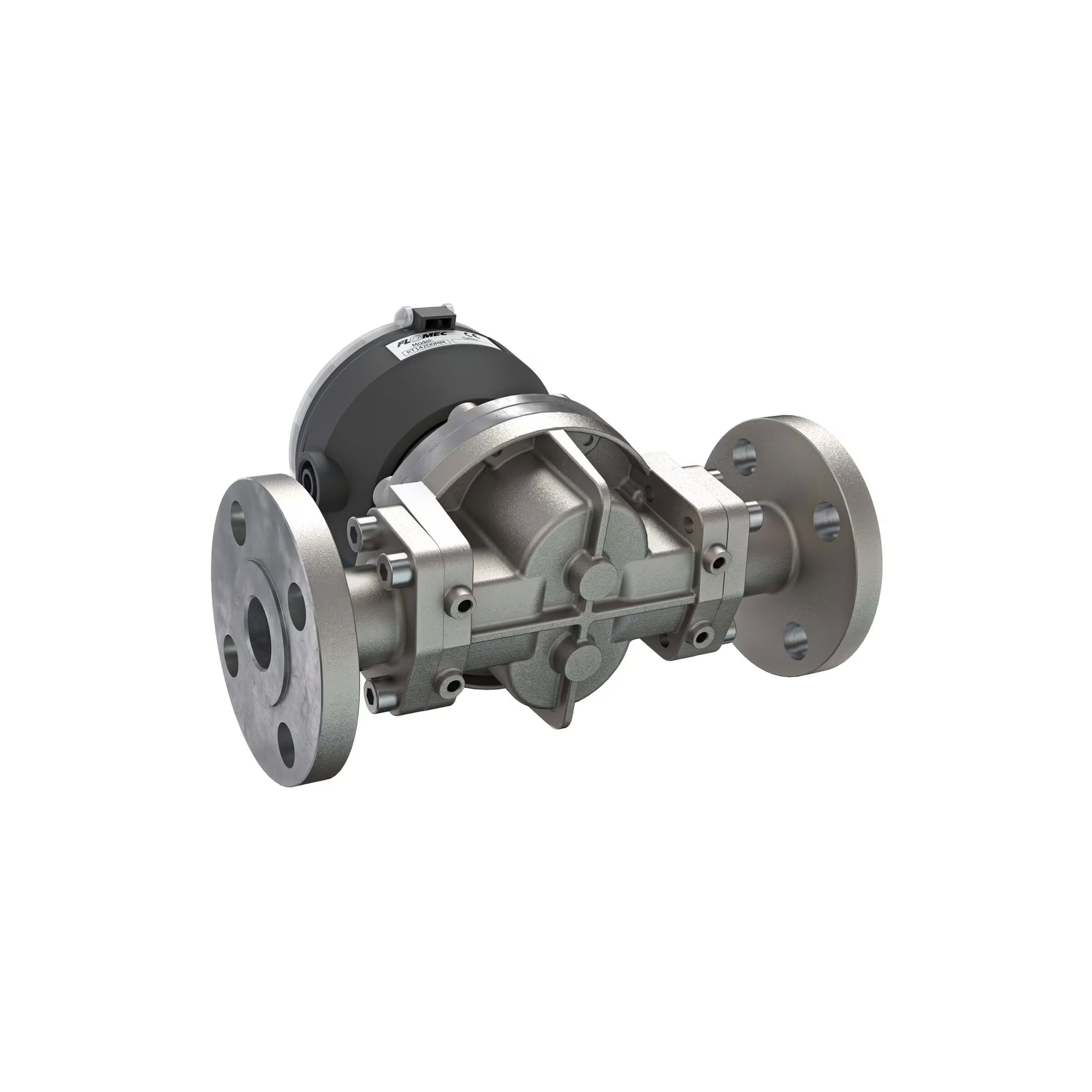 1" Oval Gear Stainless Steel #150 ANSI Flange Flow Meter, RT14 Transmitter with Built-In Digital Display