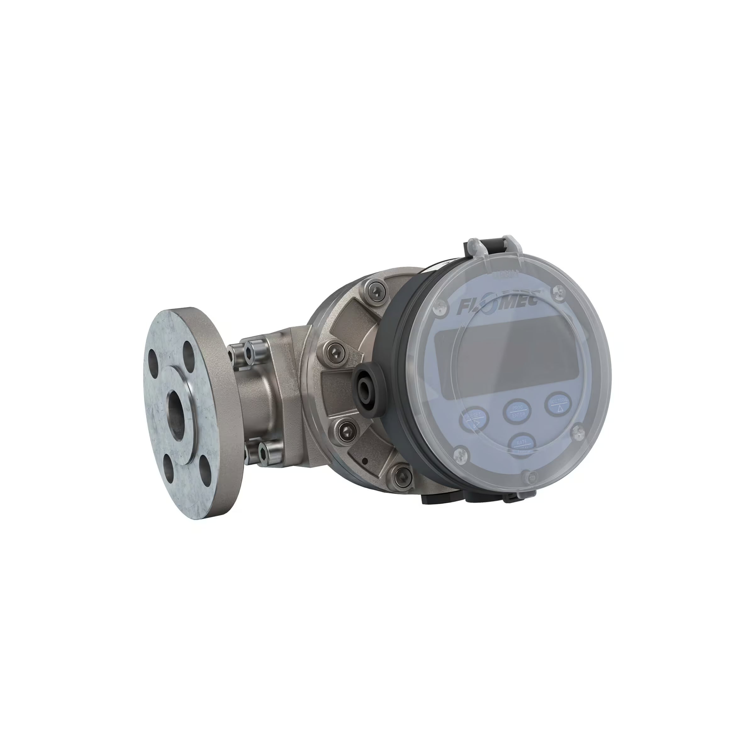 1" Oval Gear Stainless Steel #150 ANSI Flange Flow Meter, RT14 Transmitter with Built-In Digital Display