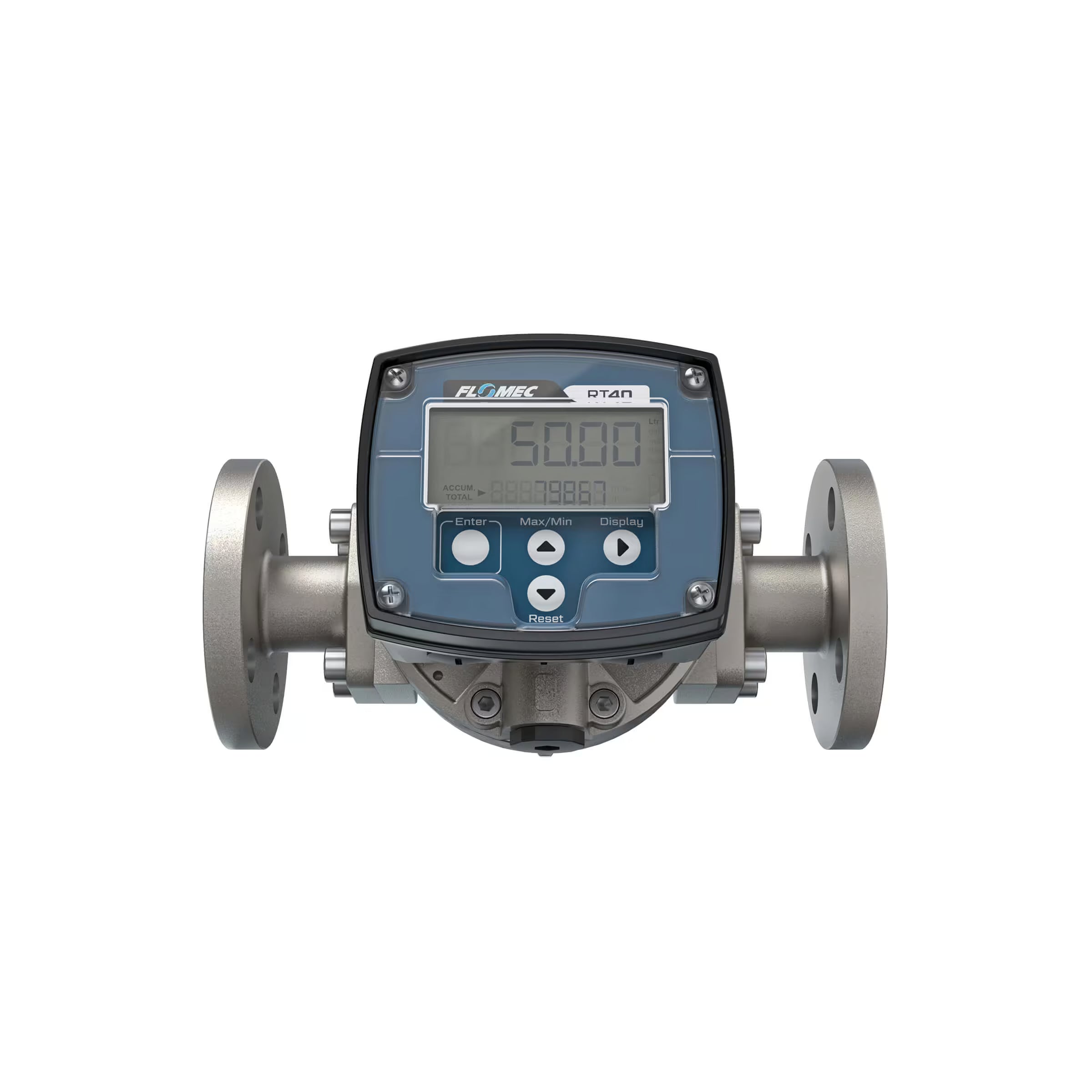 1" Oval Gear Stainless Steel #150 ANSI Flange Flow Meter, RT40 Transmitter with Built-In Digital Display