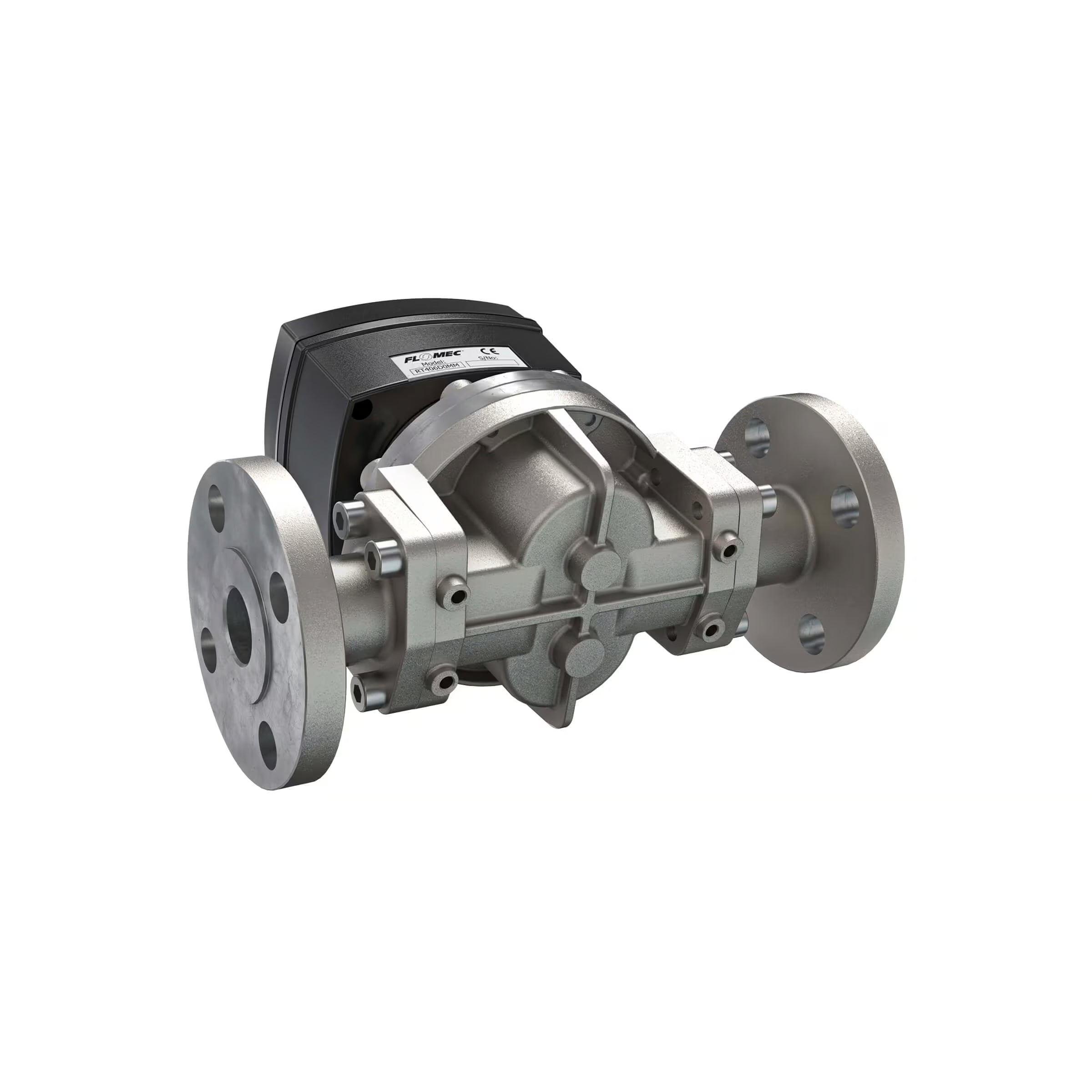1" Oval Gear Stainless Steel #150 ANSI Flange Flow Meter, RT40 Transmitter with Built-In Digital Display