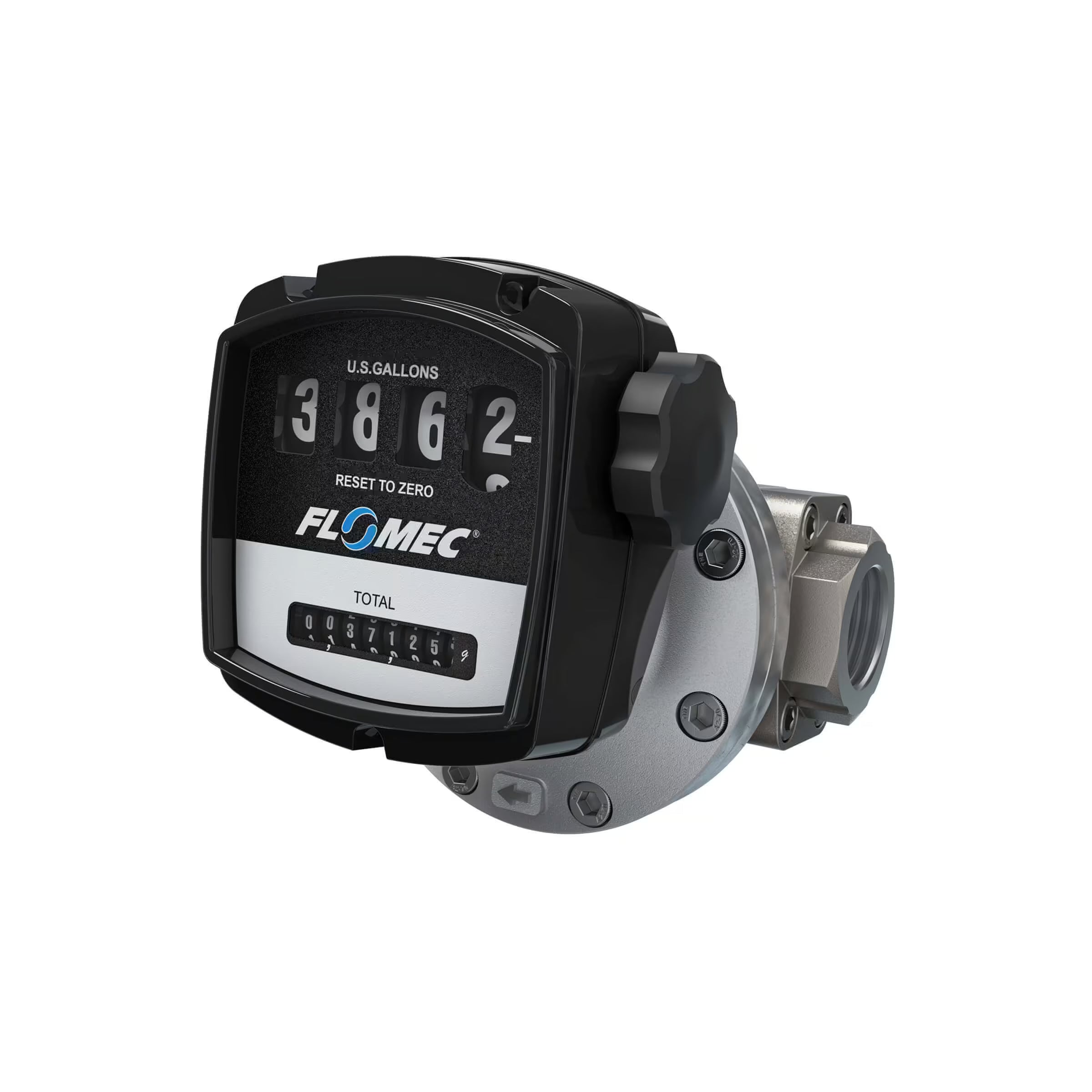 1-1/2" Oval Gear Aluminum NPT Flow Meter with Mechanical Display