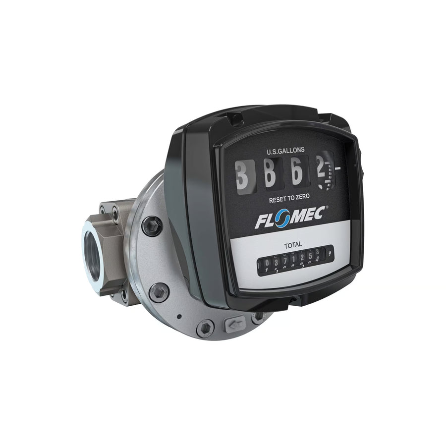 1-1/2" Oval Gear Aluminum NPT Flow Meter with Mechanical Display