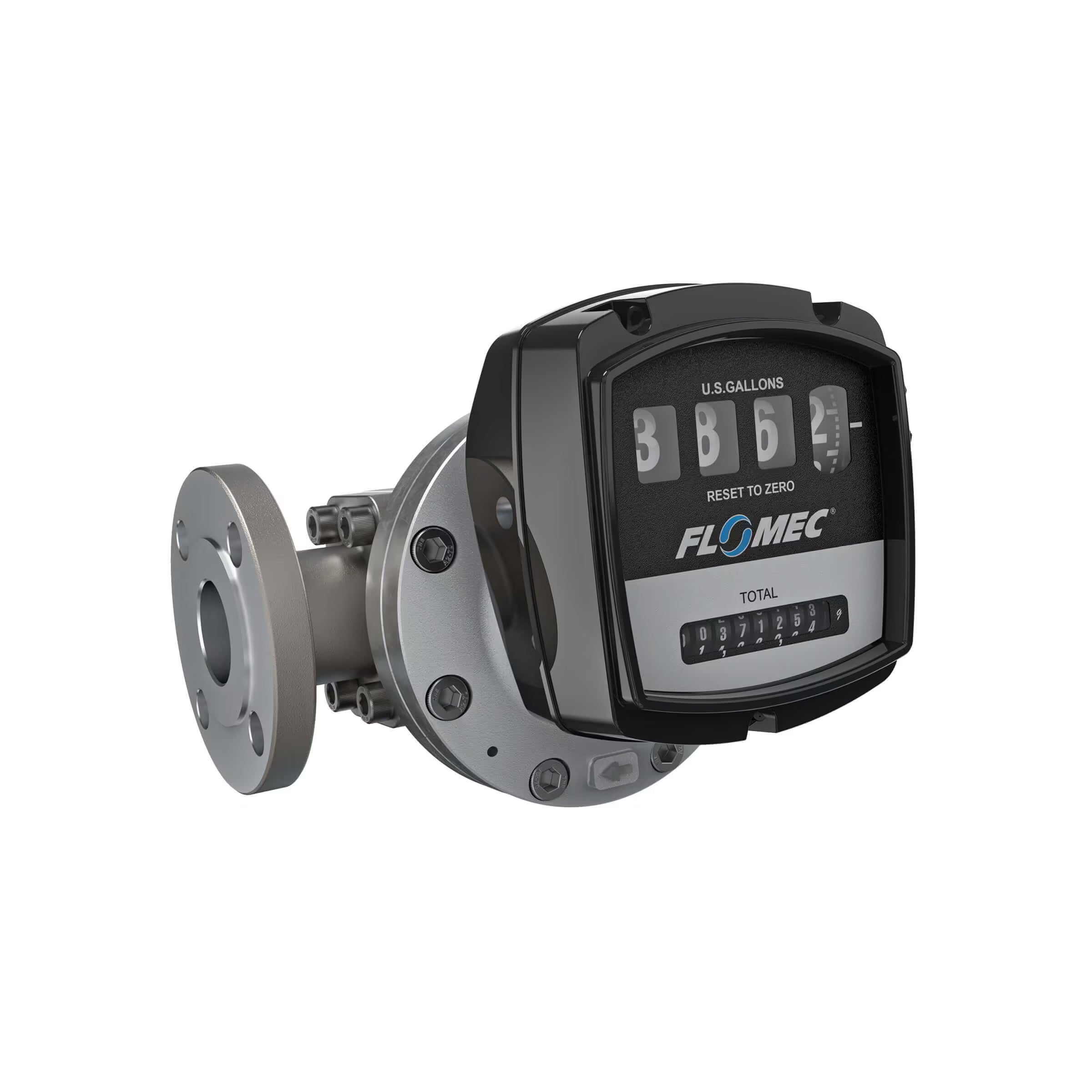 1-1/2" Oval Gear Aluminum #150 ANSI Flange Flow Meter with Mechanical Display