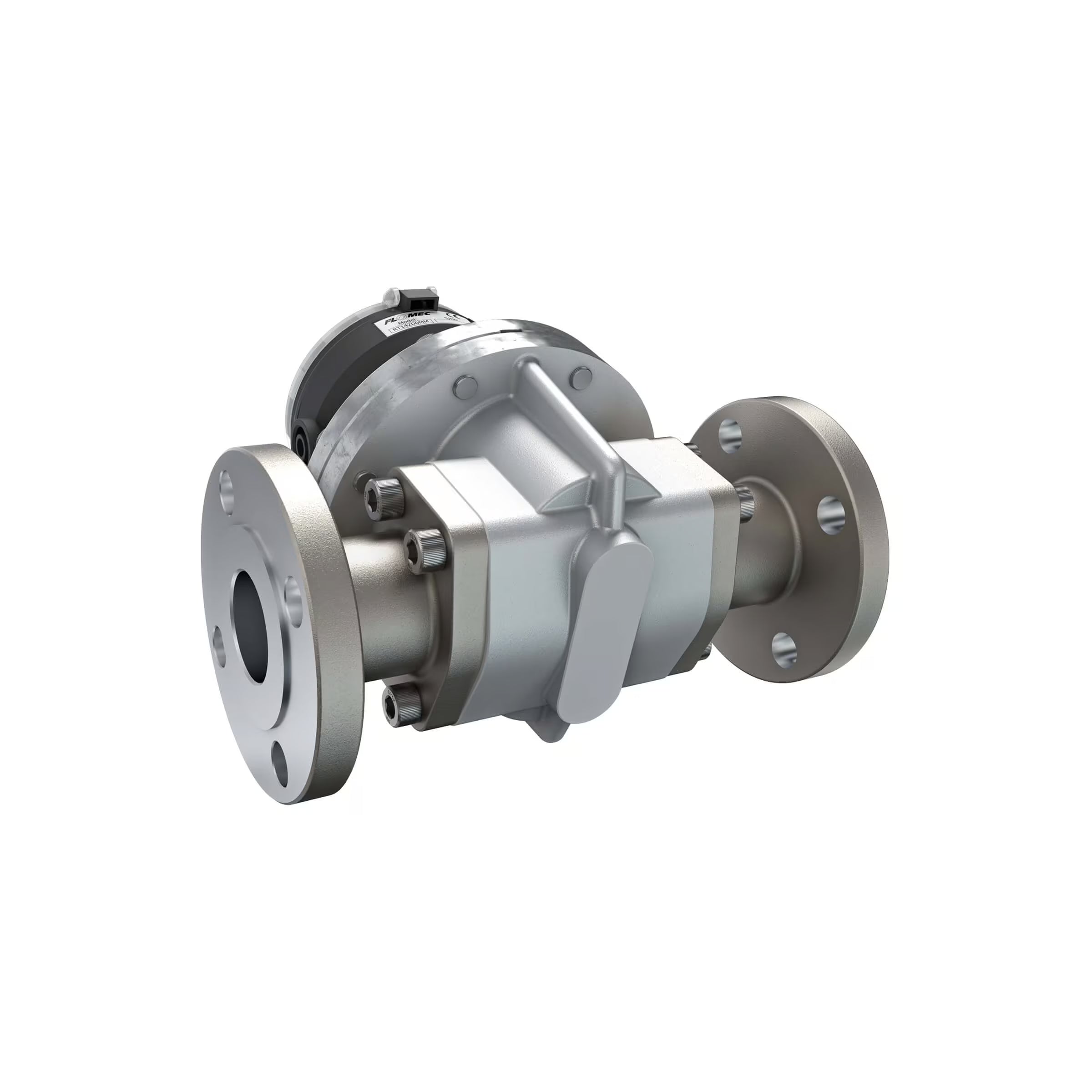1-1/2" Oval Gear Aluminum #150 ANSI Flange Flow Meter, RT14 Transmitter with Built-In Digital Display
