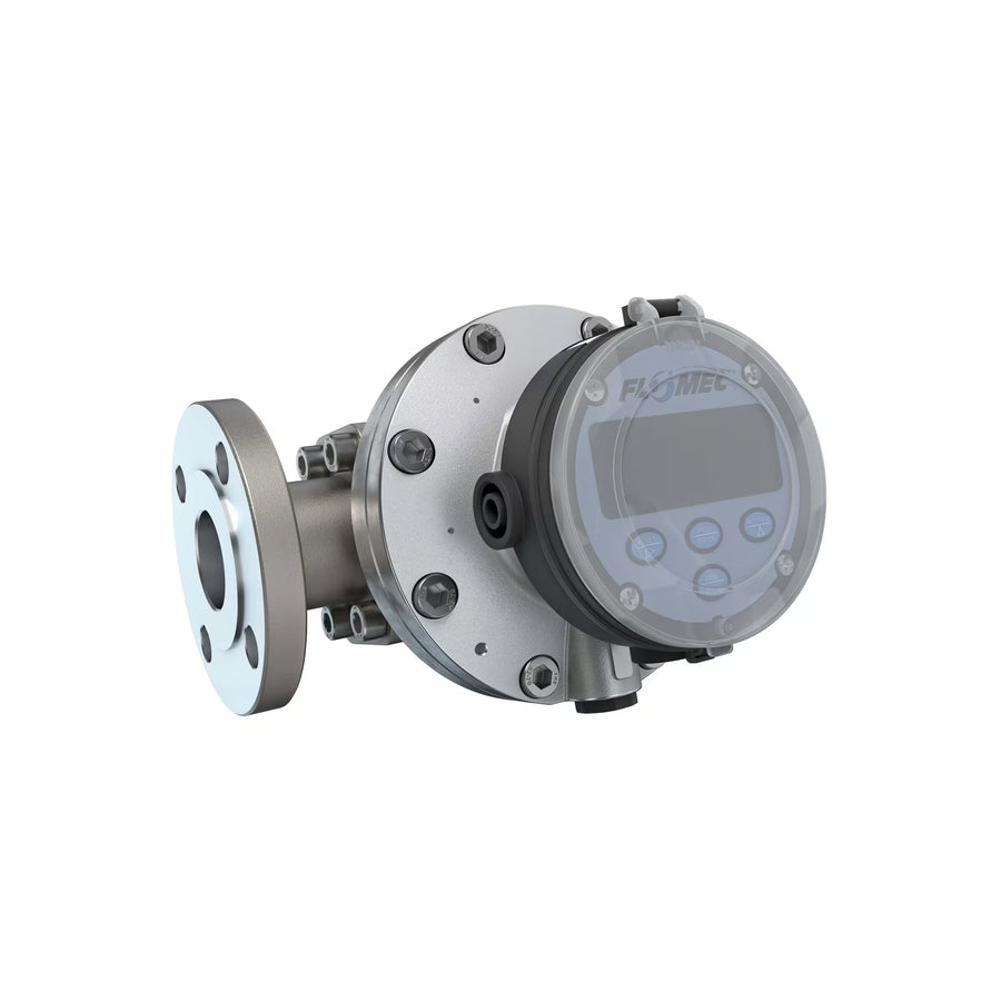 1-1/2" Oval Gear Aluminum #150 ANSI Flange Flow Meter, RT14 Transmitter with Built-In Digital Display