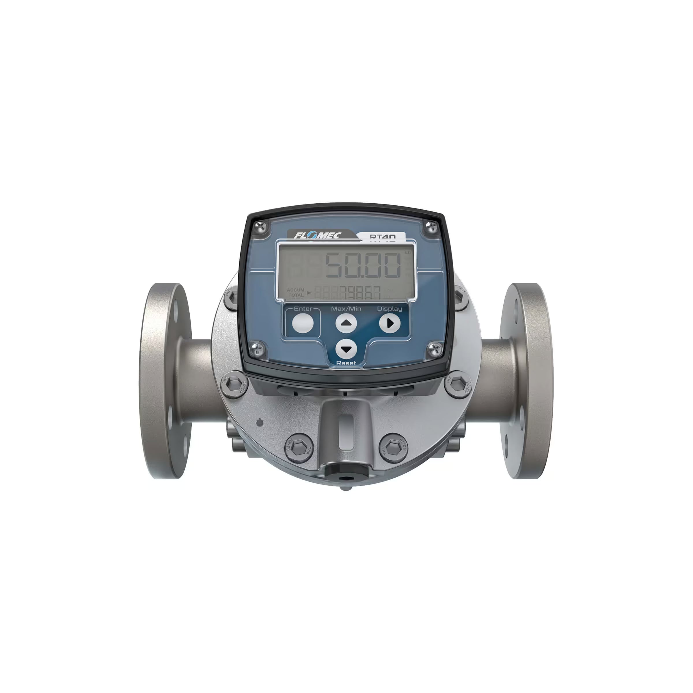 1-1/2" Oval Gear Aluminum #150 ANSI Flange Flow Meter, RT40 Transmitter with Built-In Digital Display