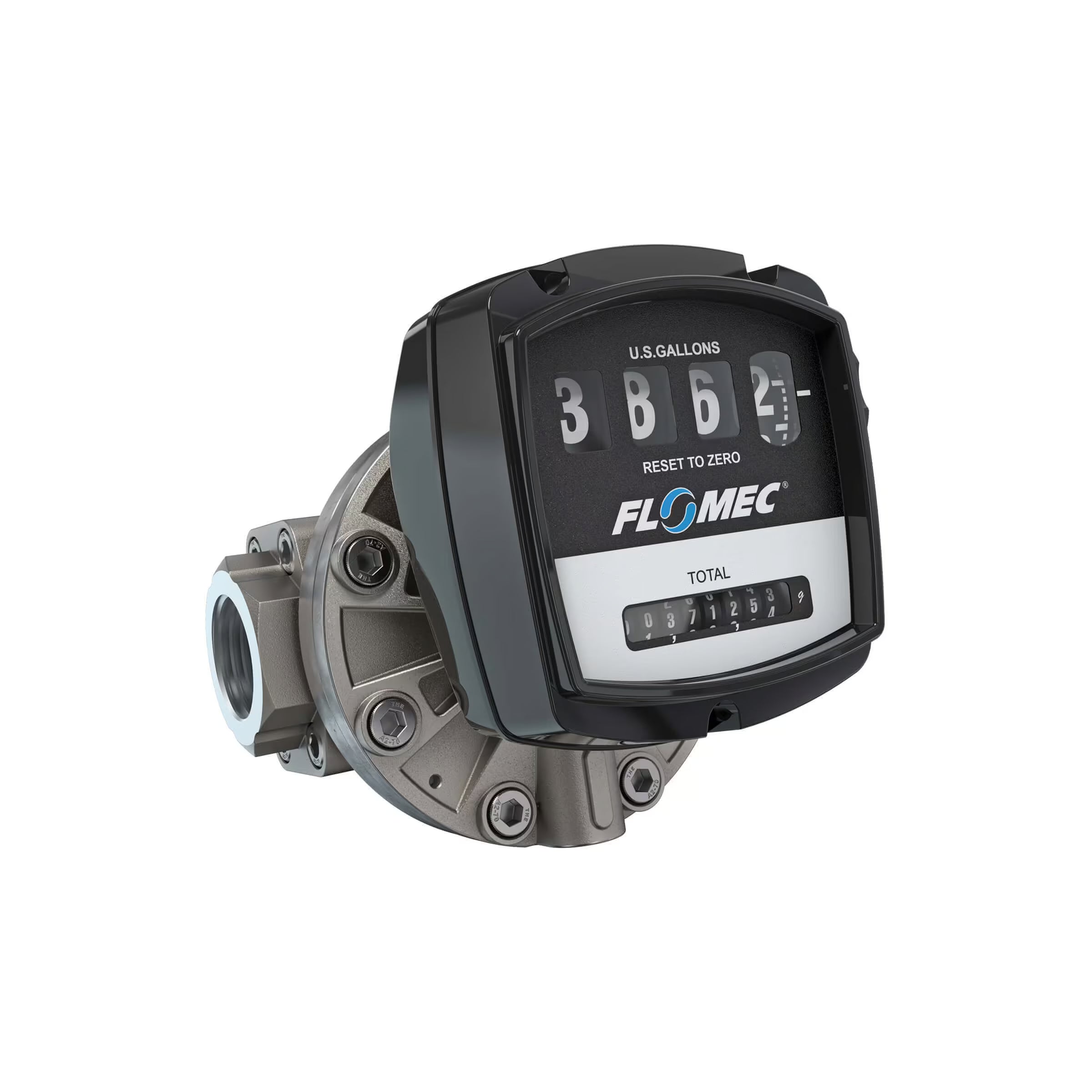 1-1/2" Oval Gear Stainless Steel NPT Flow Meter with Mechanical Display