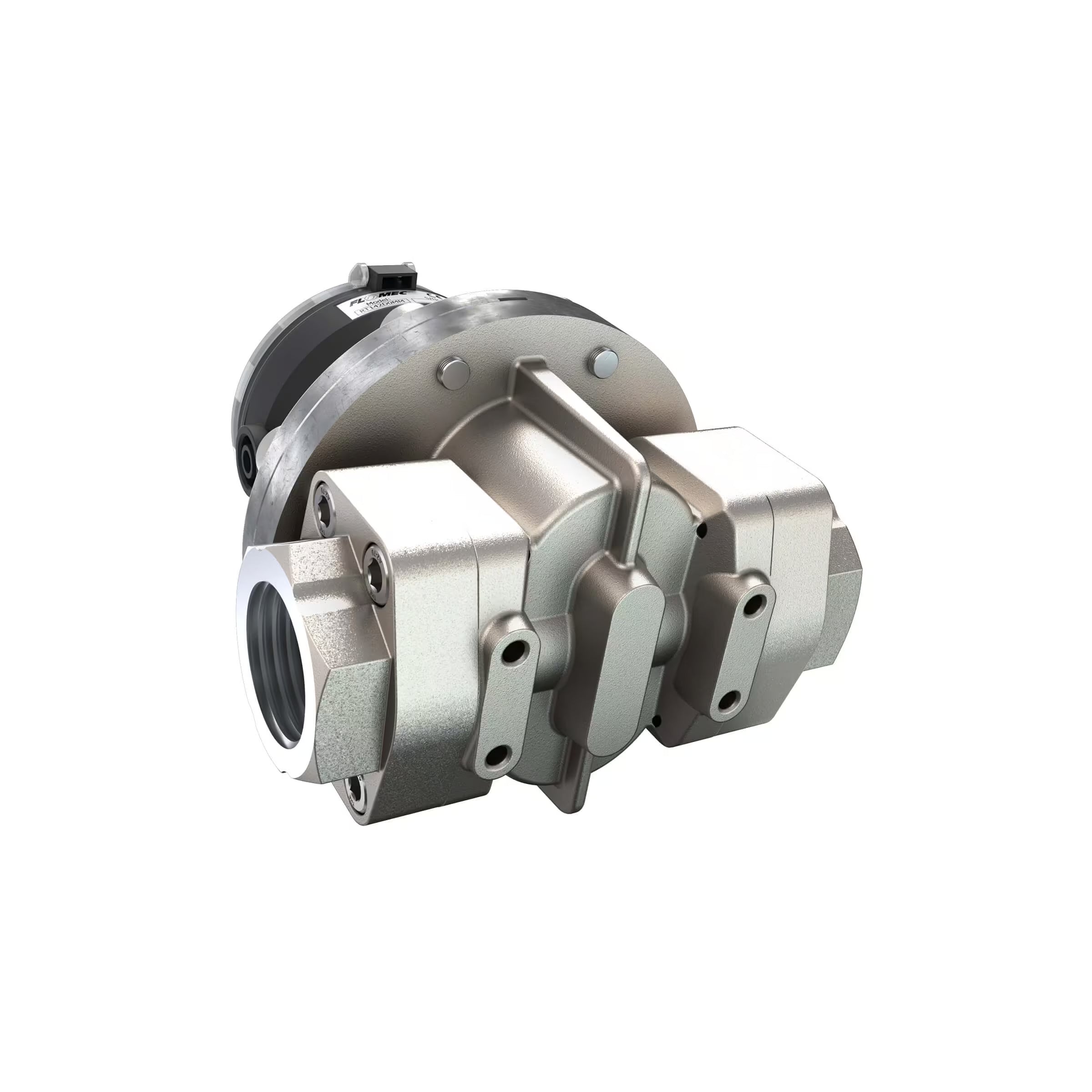 1-1/2" Oval Gear Stainless Steel NPT Flow Meter, RT14 Transmitter with Built-In Digital Display