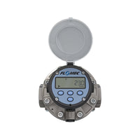 1-1/2" Oval Gear Stainless Steel NPT Flow Meter, RT14 Transmitter with Built-In Digital Display