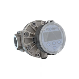 1-1/2" Oval Gear Stainless Steel NPT Flow Meter, RT14 Transmitter with Built-In Digital Display