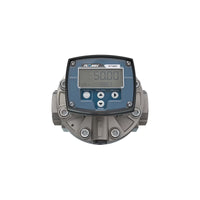 1-1/2" Oval Gear Stainless Steel NPT Flow Meter, RT40 Transmitter with Built-In Digital Display