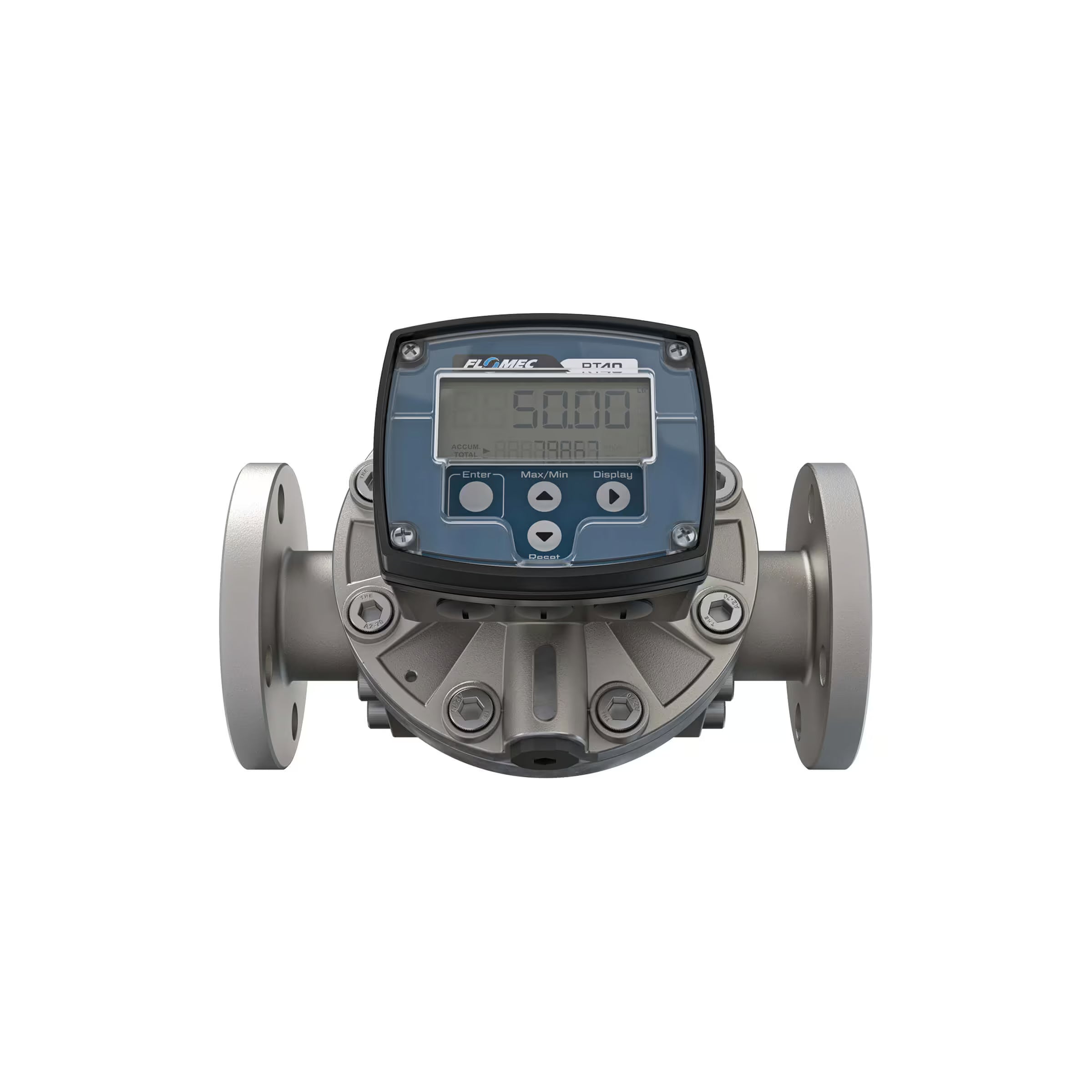 1-1/2" Oval Gear Stainless Steel #150 ANSI Flange Flow Meter, RT40 Transmitter with Built-In Digital Display