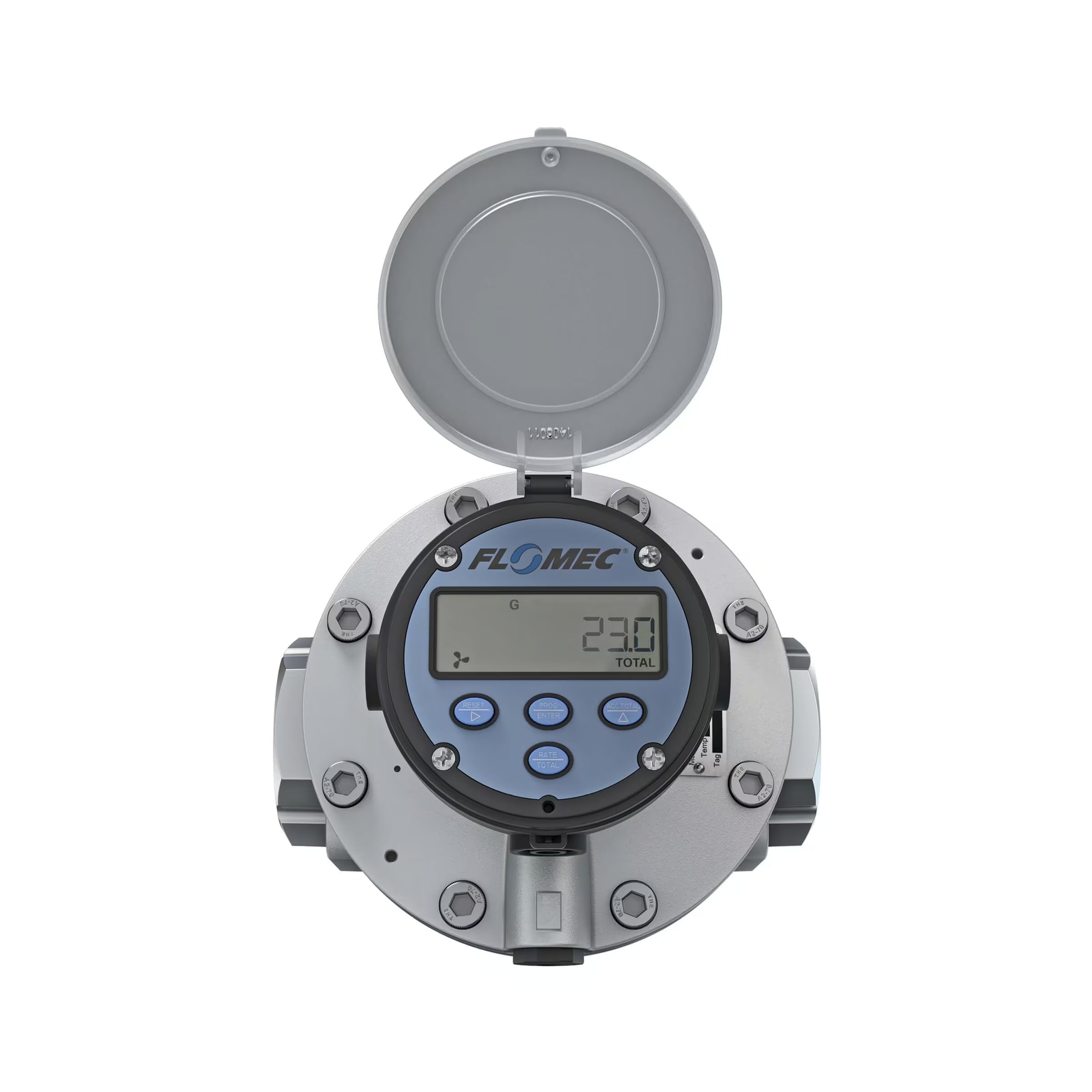 2" Oval Gear Aluminum NPT Flow Meter, RT14 Transmitter with Built-In Digital Display