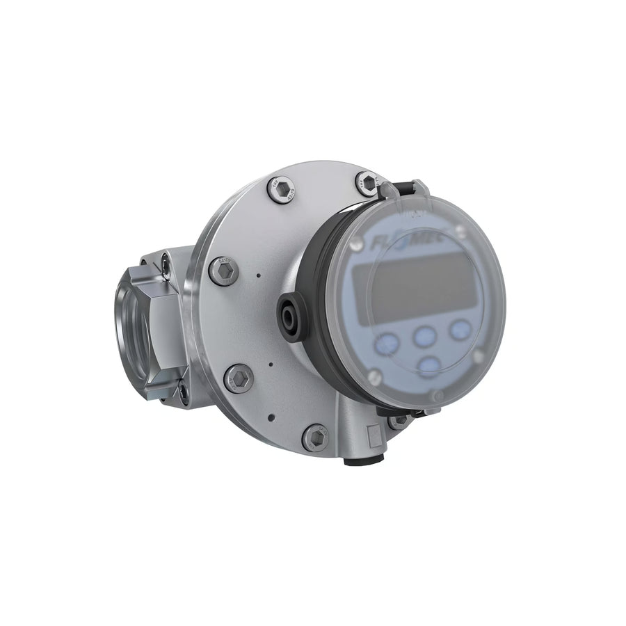 2" Oval Gear Aluminum NPT Flow Meter, RT14 Transmitter with Built-In Digital Display