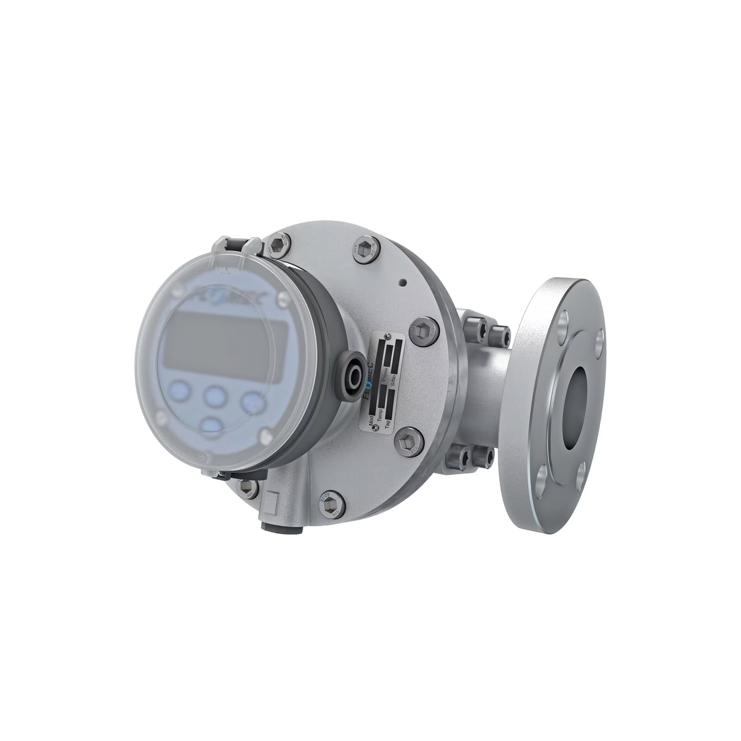 2" Oval Gear Aluminum #150 ANSI Flange Flow Meter, RT14 Transmitter with Built-In Digital Display