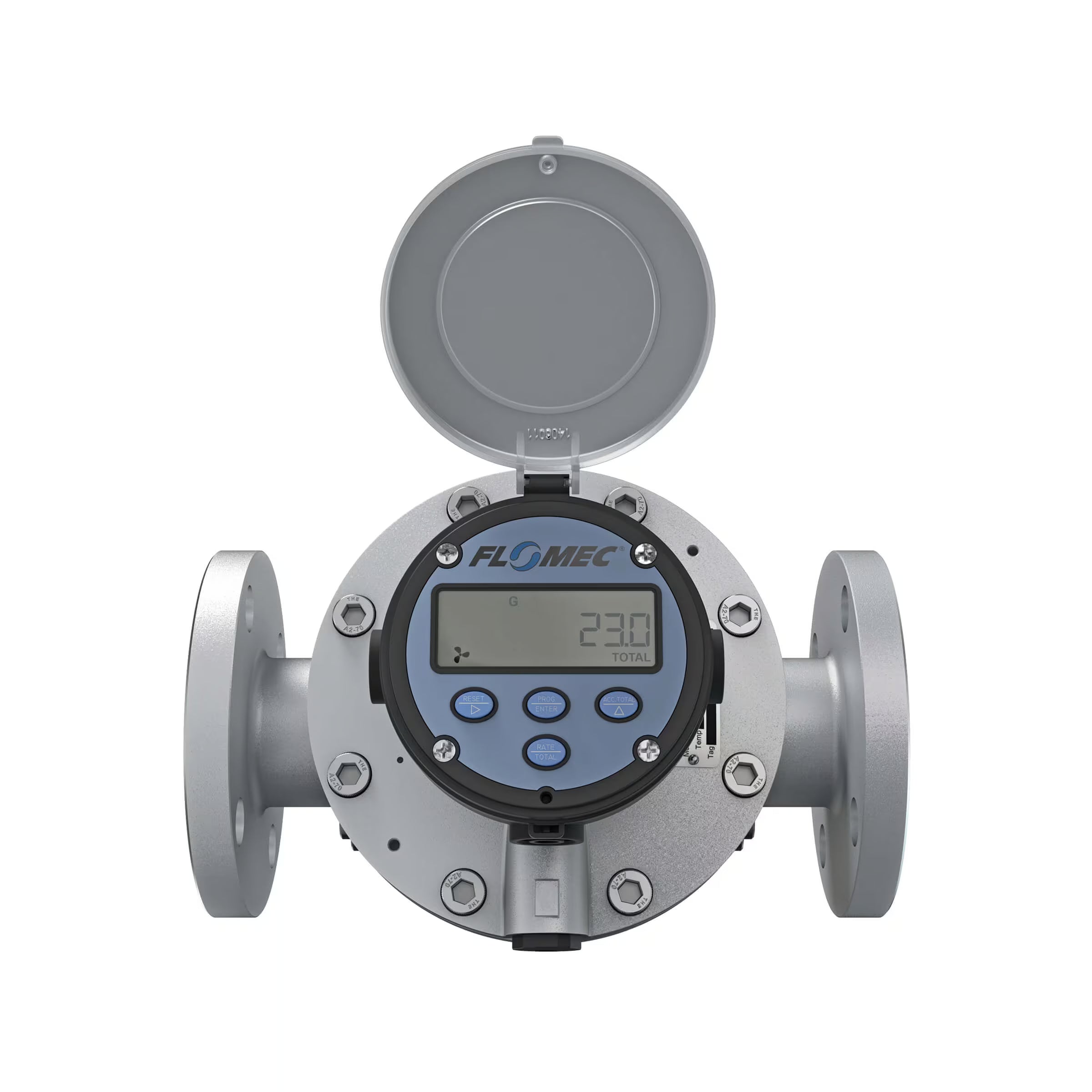 2" Oval Gear Aluminum #150 ANSI Flange Flow Meter, RT14 Transmitter with Built-In Digital Display