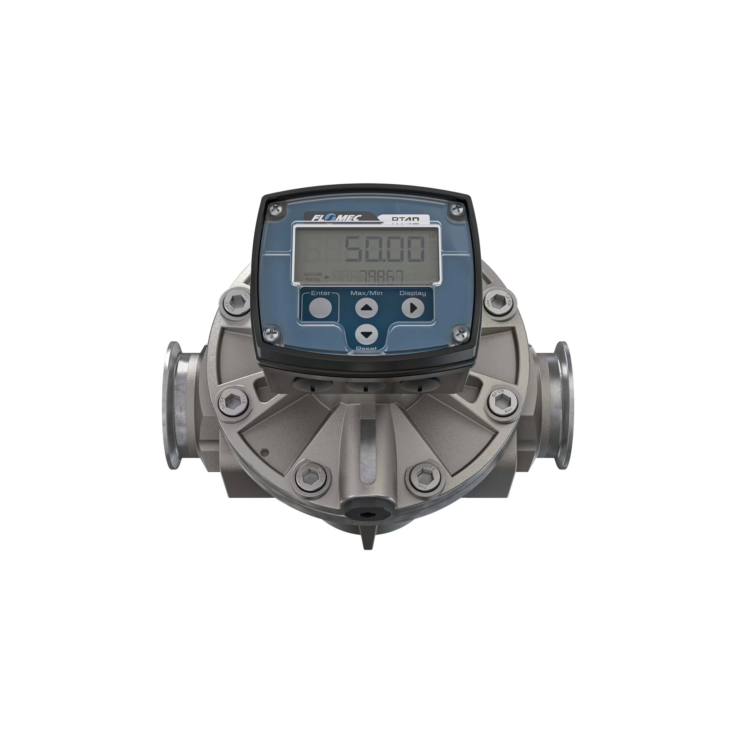 2" Oval Gear Stainless Steel Tri-Clamp Flow Meter, RT40 Transmitter with Built-In Digital Display