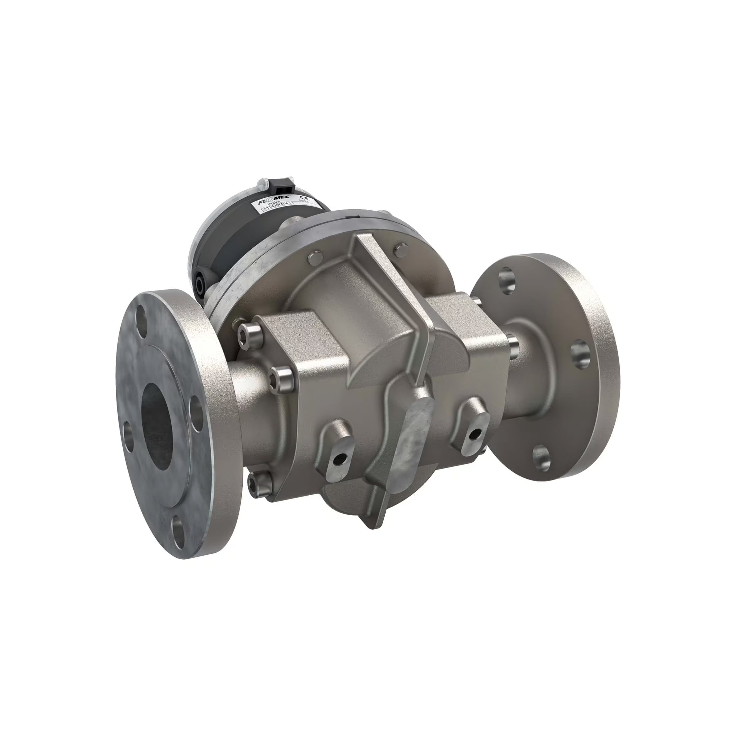 2" Oval Gear Stainless Steel #150 ANSI Flange Flow Meter, RT14 Transmitter with Built-In Digital Display