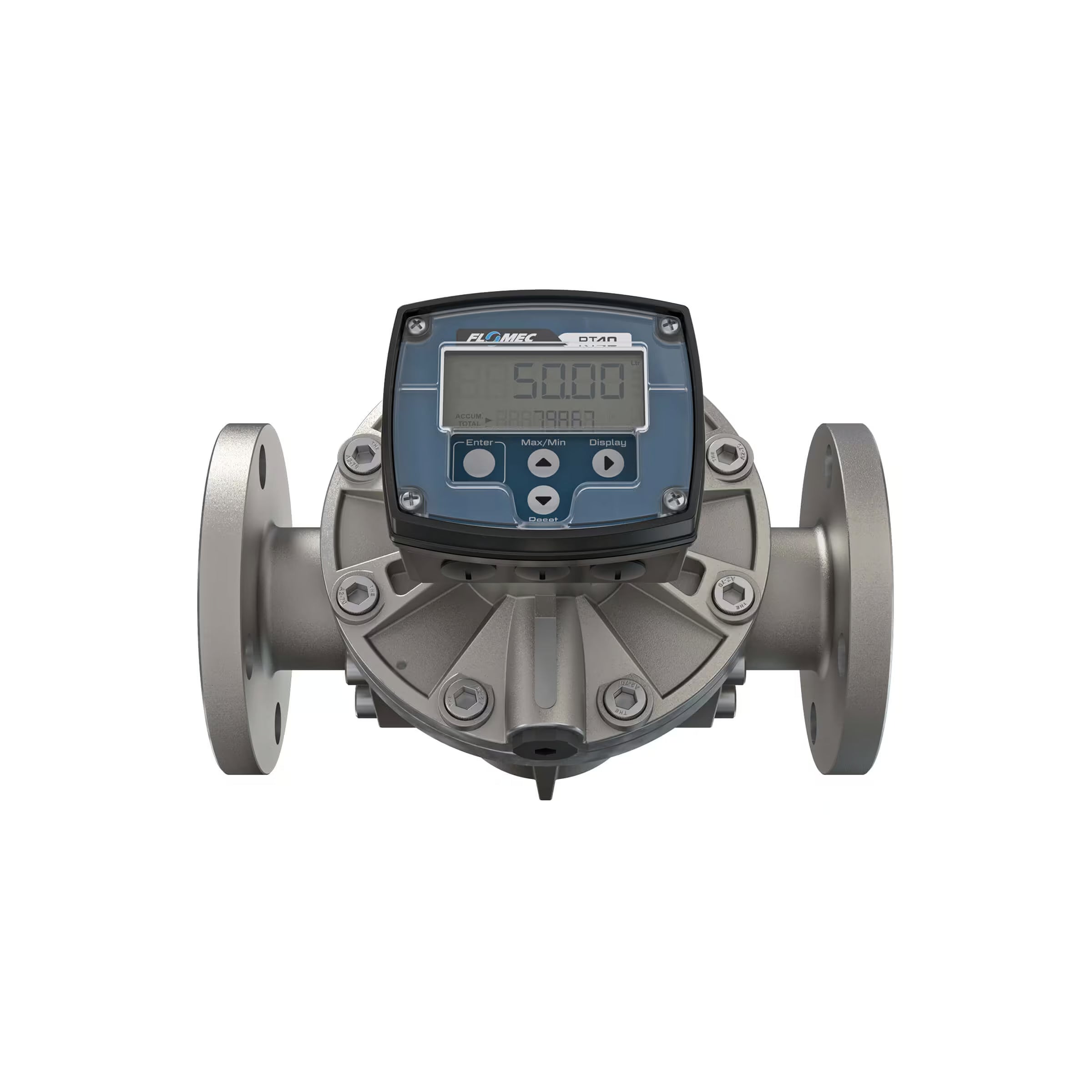 2" Oval Gear Stainless Steel #150 ANSI Flange Flow Meter, RT40 Transmitter with Built-In Digital Display