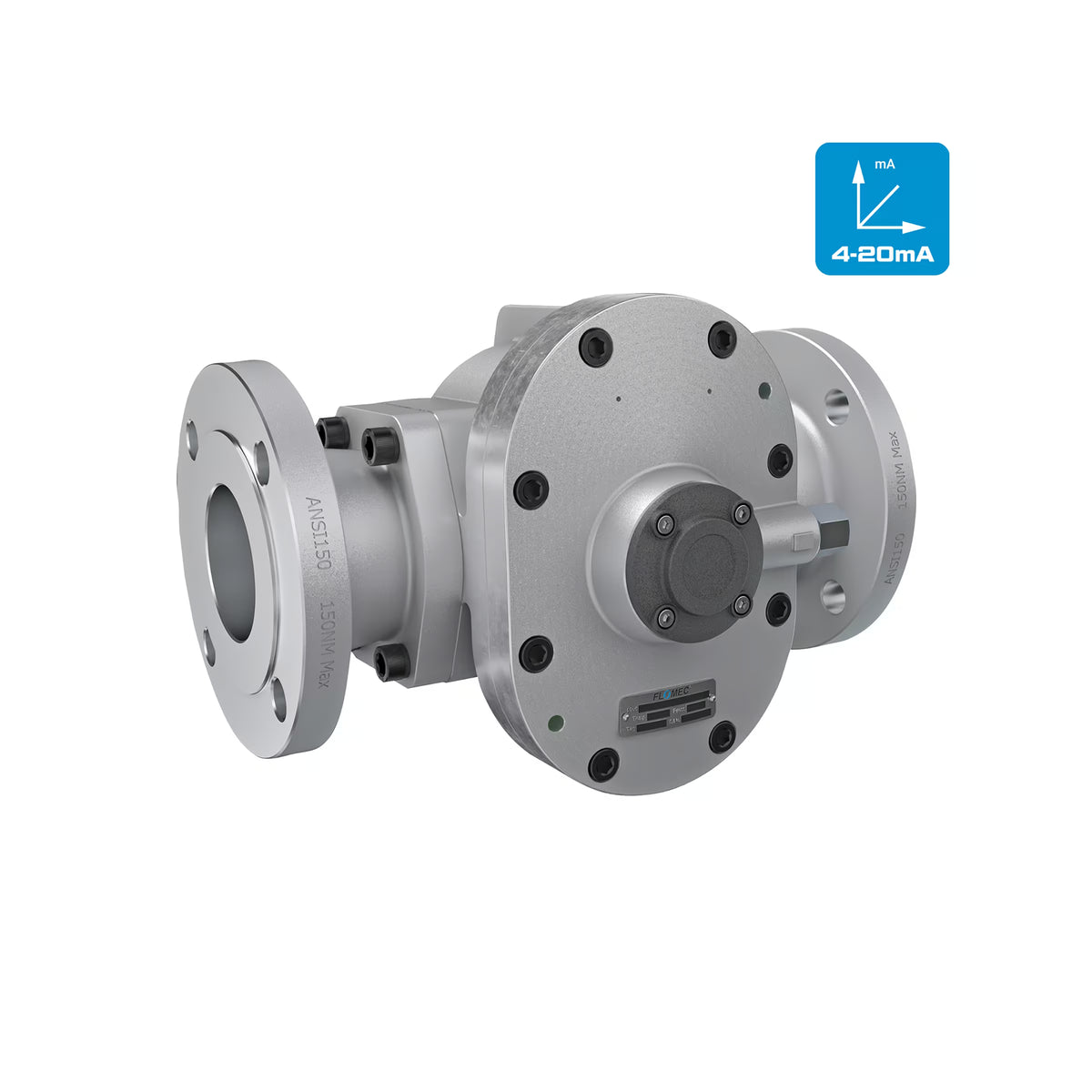 3" Oval Gear Aluminum #150 ANSI Flange Blind Transmitter with Analog Output (4-20mA)