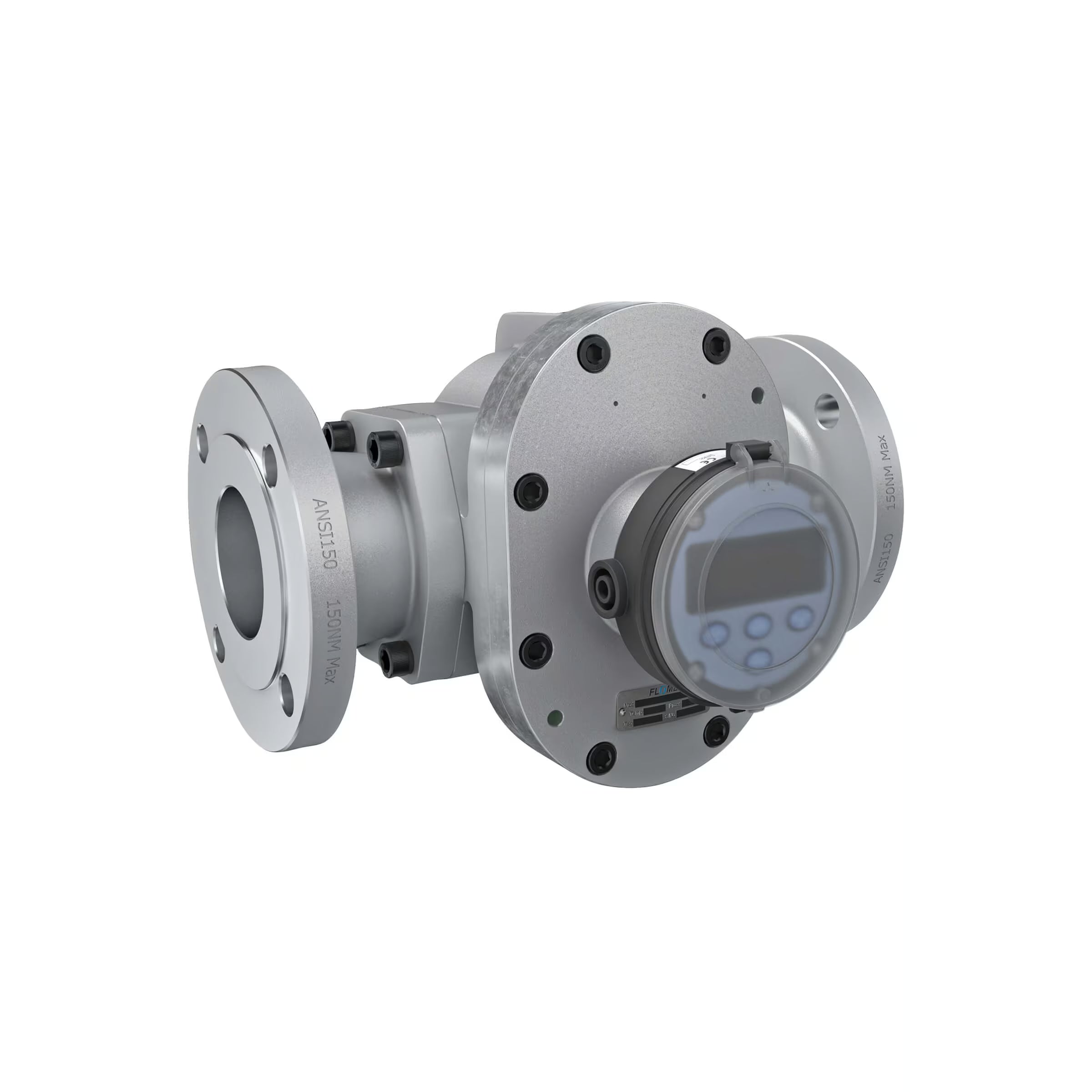 3" Oval Gear Aluminum #150 ANSI Flange Flow Meter, RT14 Transmitter with Built-In Digital Display