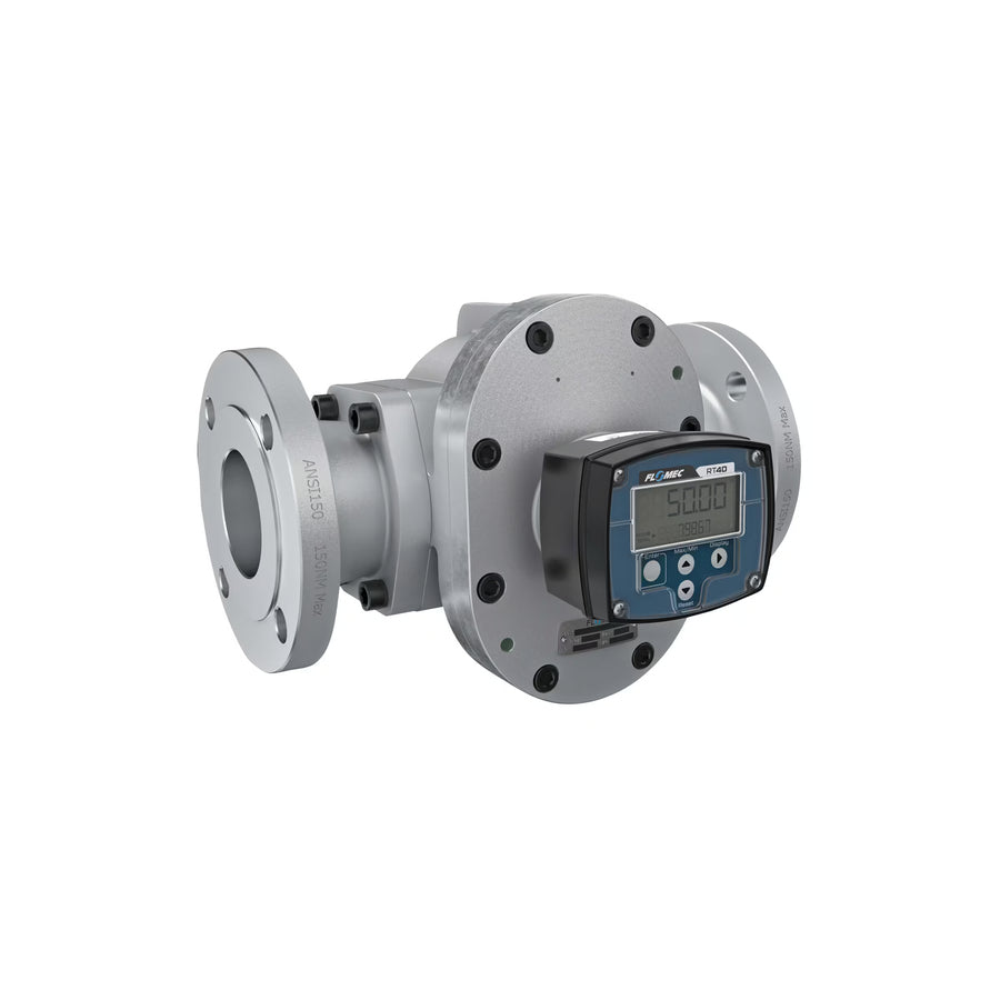 3" Oval Gear Aluminum #150 ANSI Flange Flow Meter, RT40 Transmitter with Built-In Digital Display