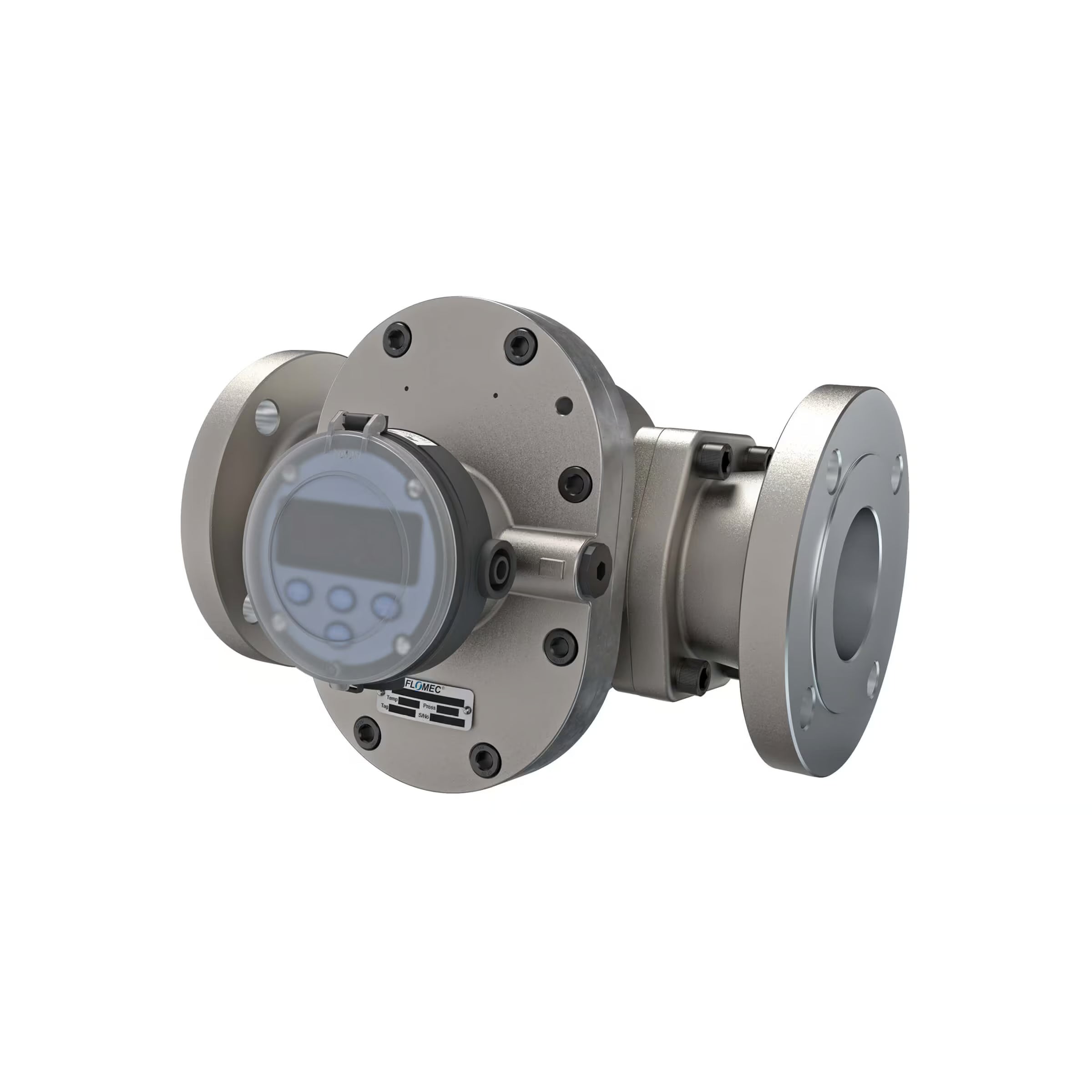 3" Oval Gear Stainless Steel #150 ANSI Flange Flow Meter, RT14 Transmitter with Built-In Digital Display
